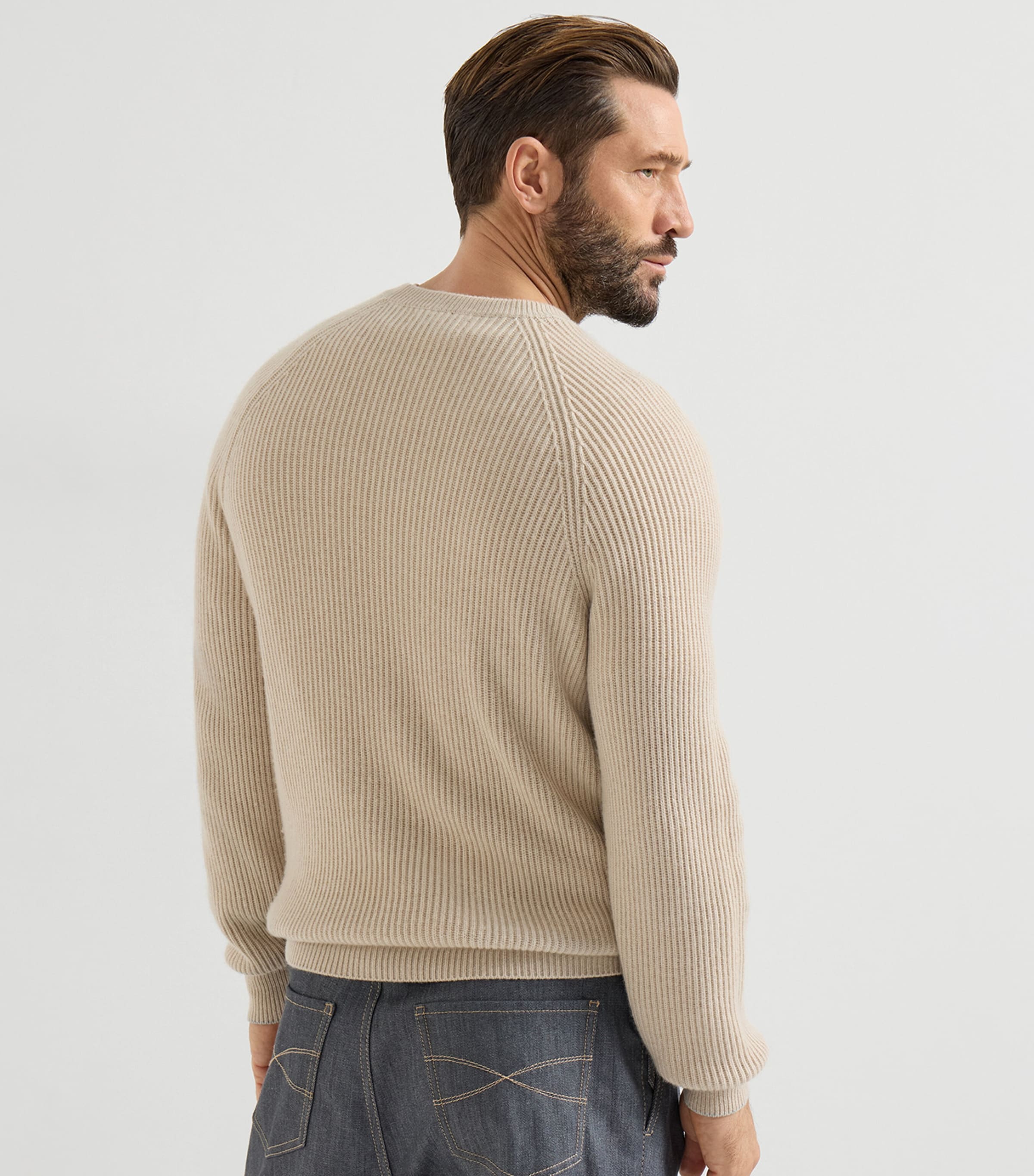 Brunello Cucinelli Mens Cashmere Ribbed Sweater Image 4