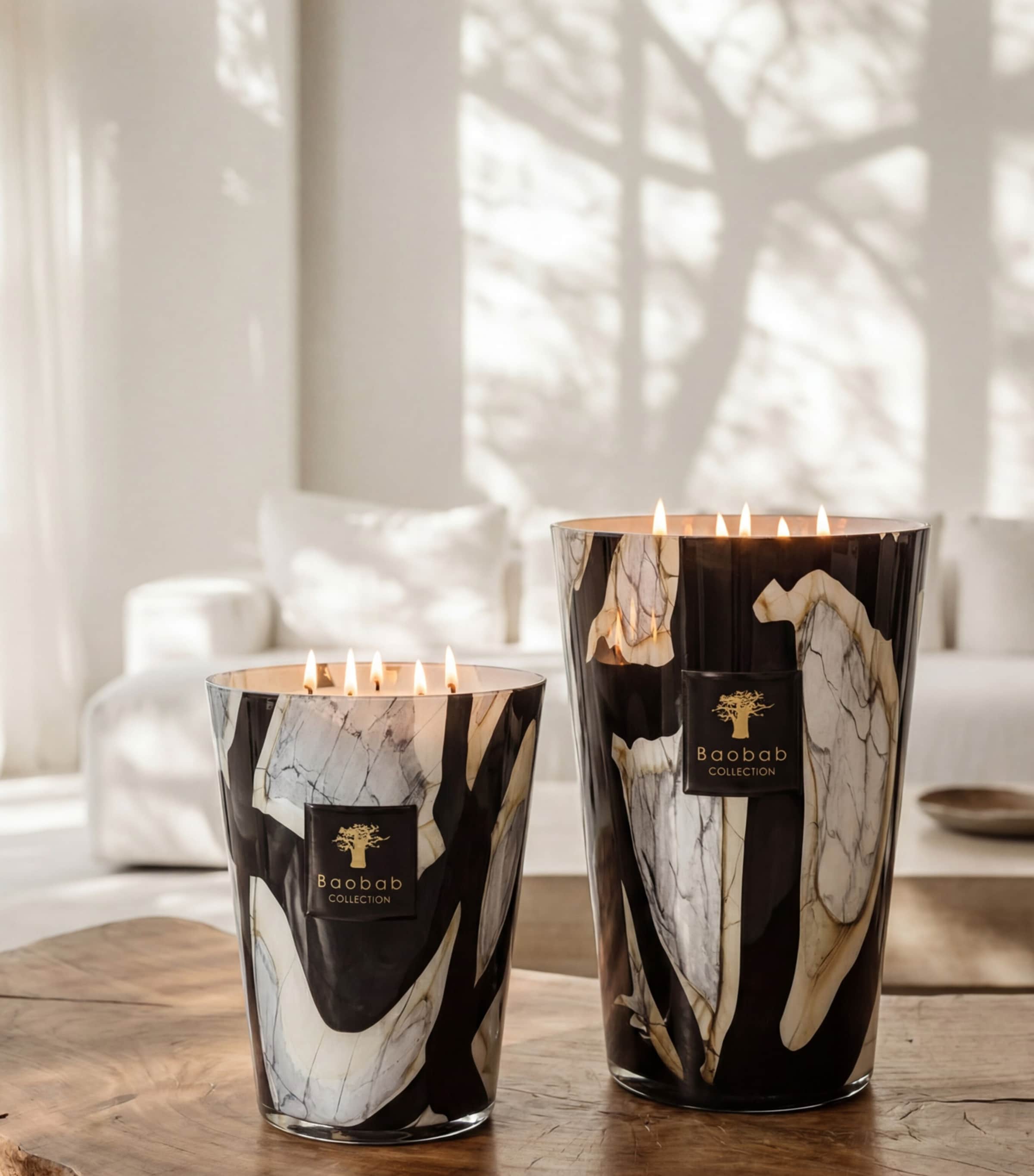 Baobab Collection Stones Marble Maxi Candle Grey Image 2