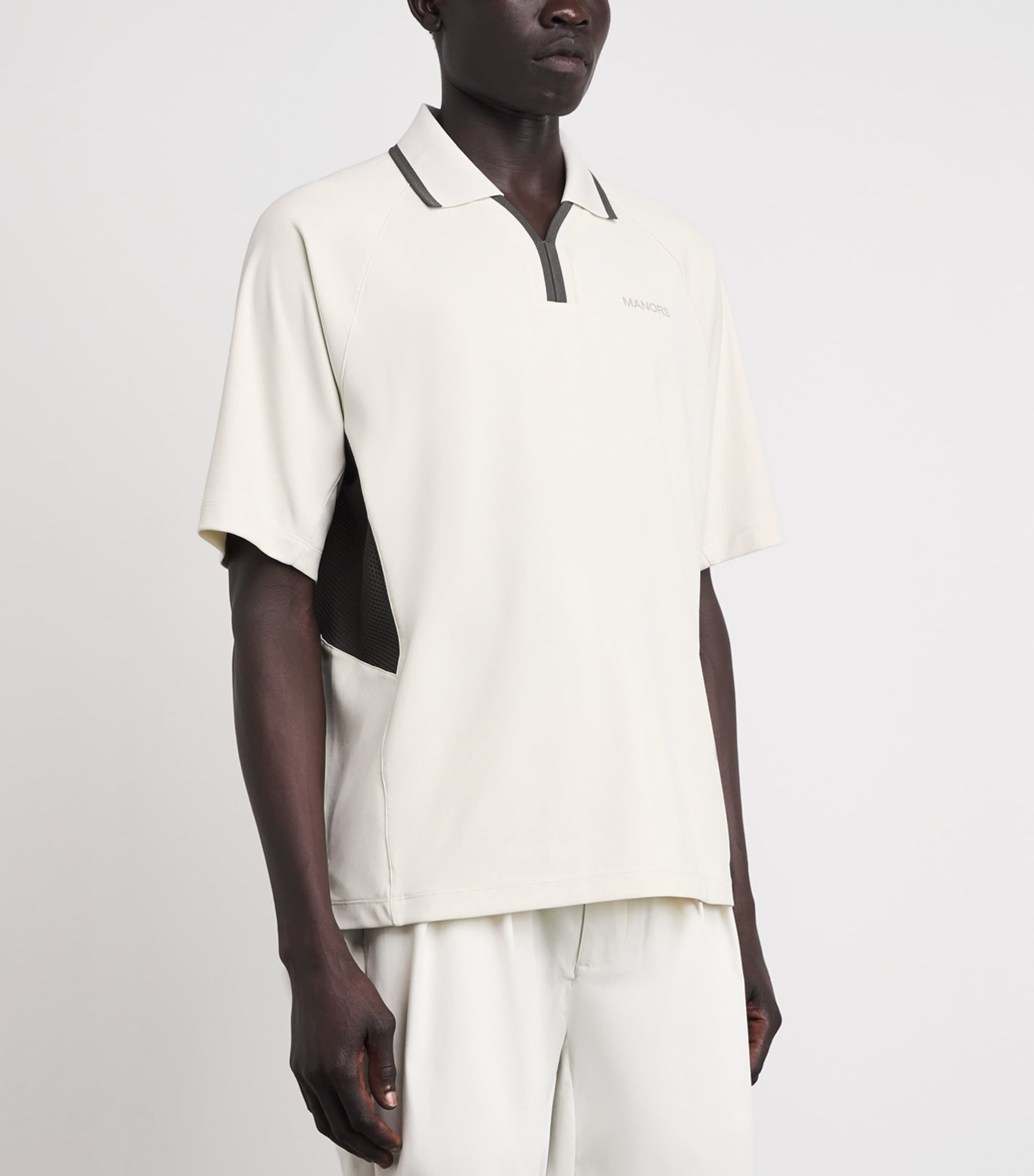 Manors Mens Seawool Club Polo Shirt Pebble Image 4
