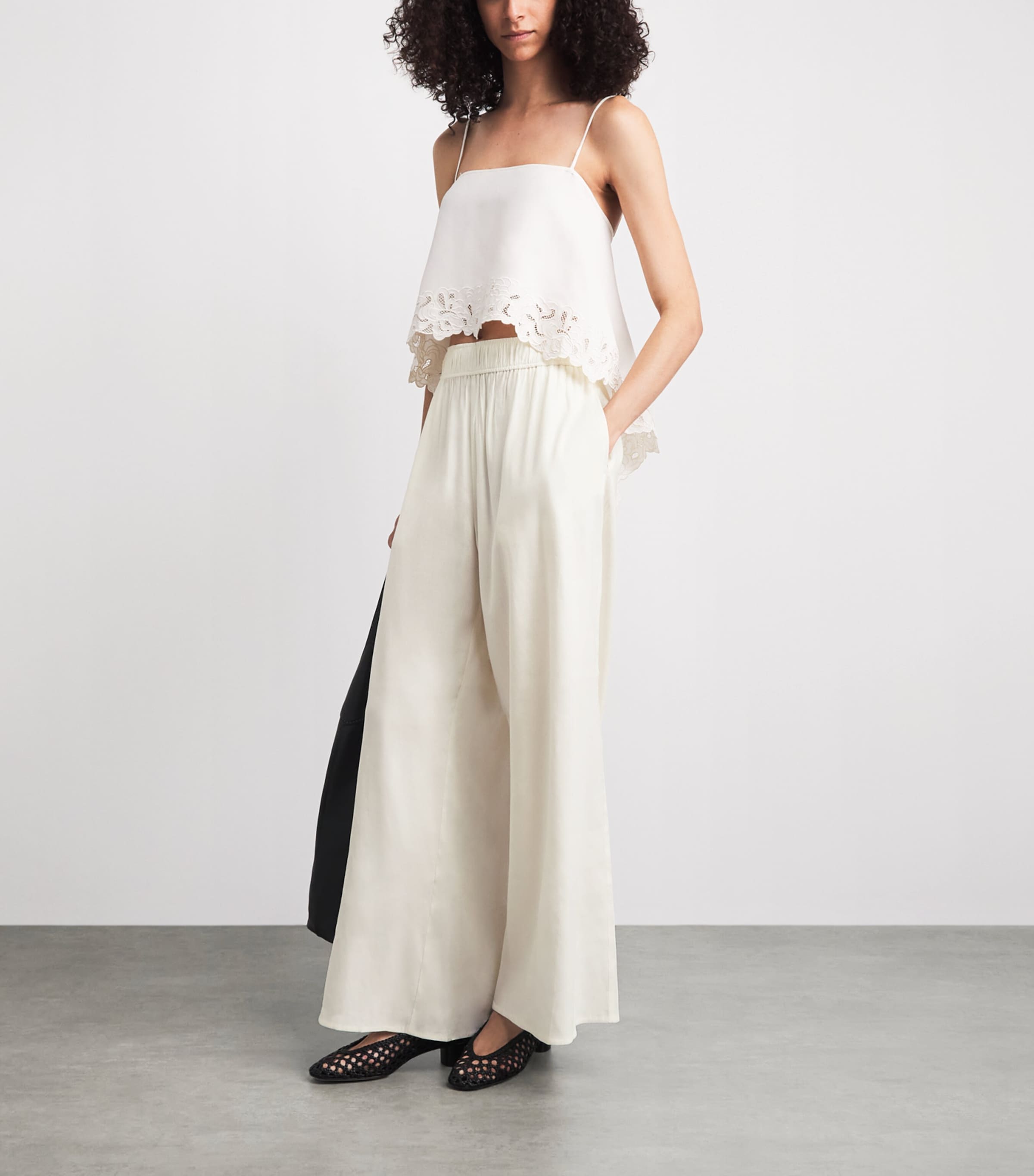CAMILLA AND MARC Womens Linen-Blend Chara Wide-Leg Trousers Cream Mcrm Image 2