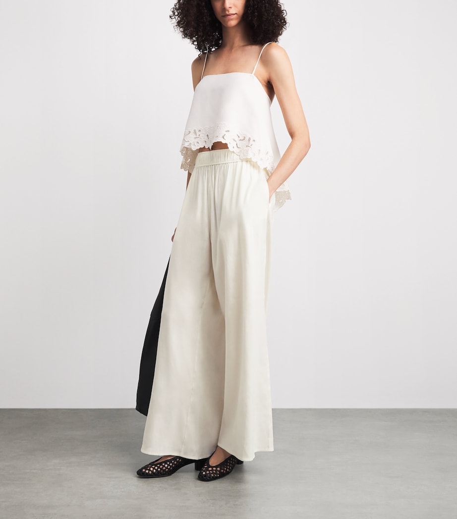 CAMILLA AND MARC Womens Linen-Blend Chara Wide-Leg Trousers Cream Mcrm Image 2