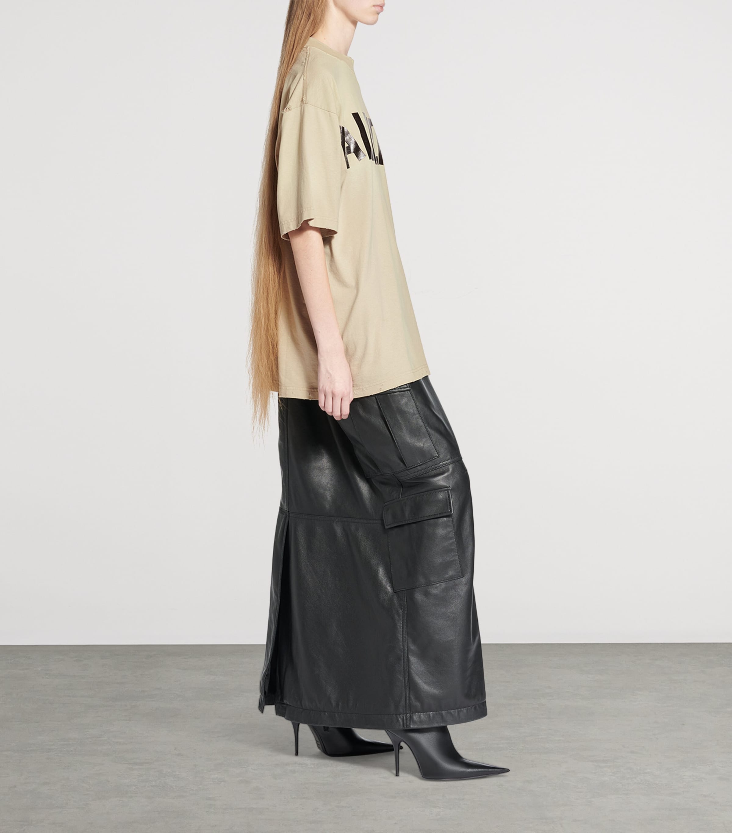 BALENCIAGA ロゴ Tシャツ ベージュ　S Balenciaga-Beige-Cotton-Logo-T