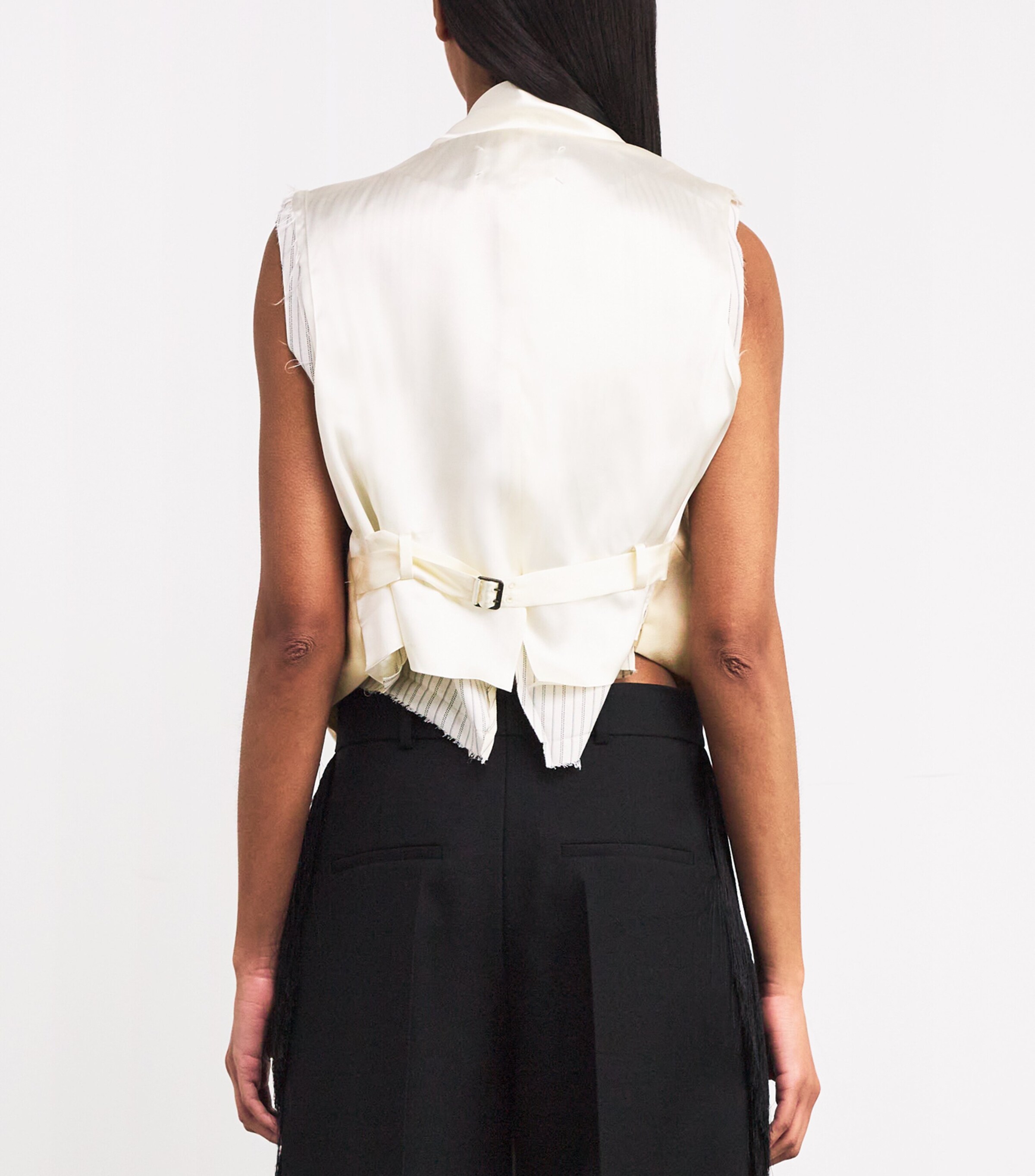 Wool Distressed Waistcoat ECRU 105 Image 4