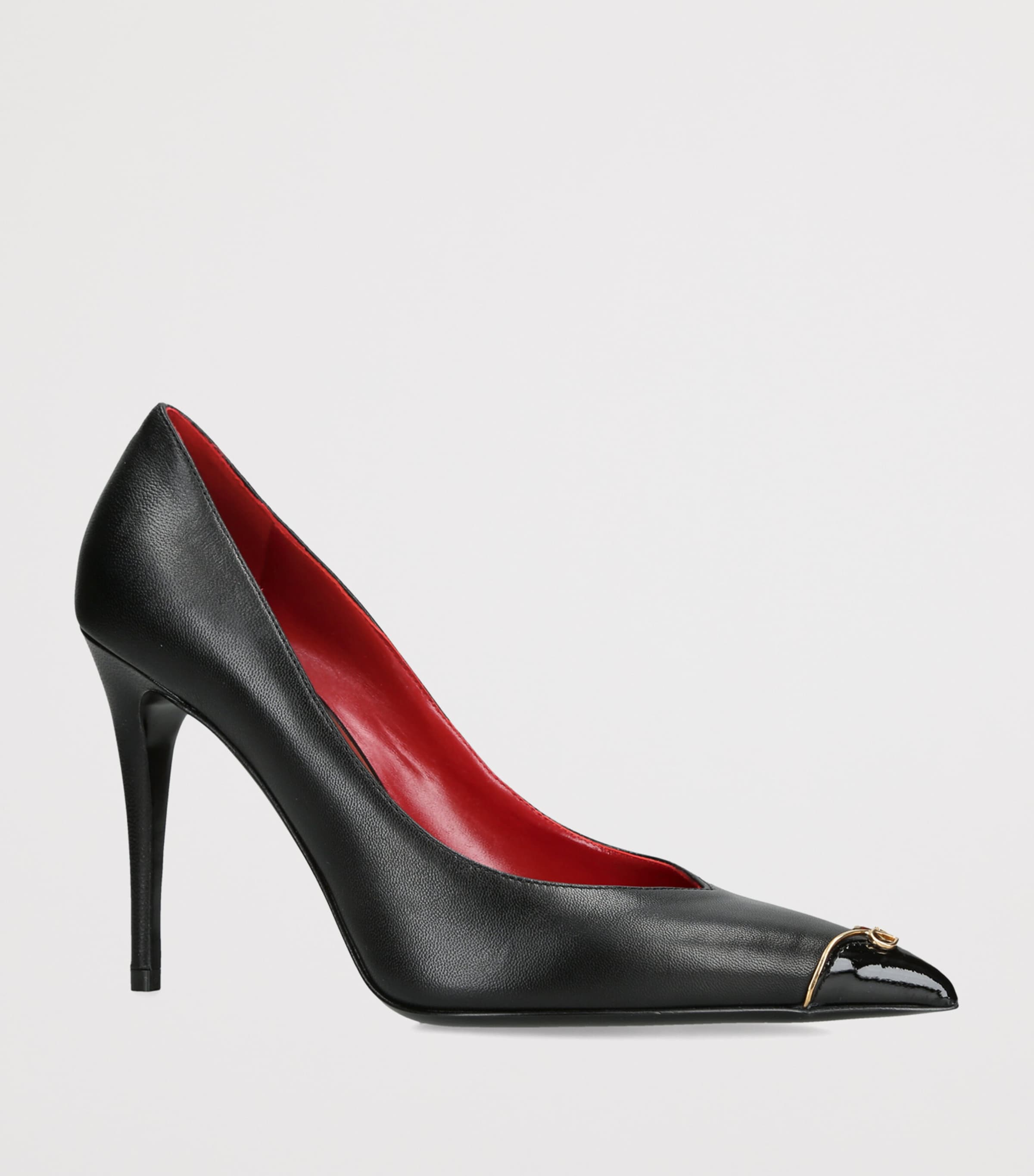 Valentino Garavani Womens Leather Heartip Pumps 100 Black Image 3