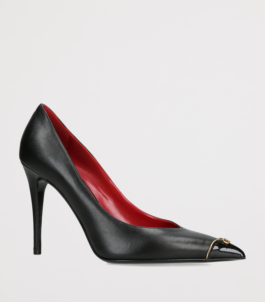 Valentino Garavani Womens Leather Heartip Pumps 100 Black Image 3