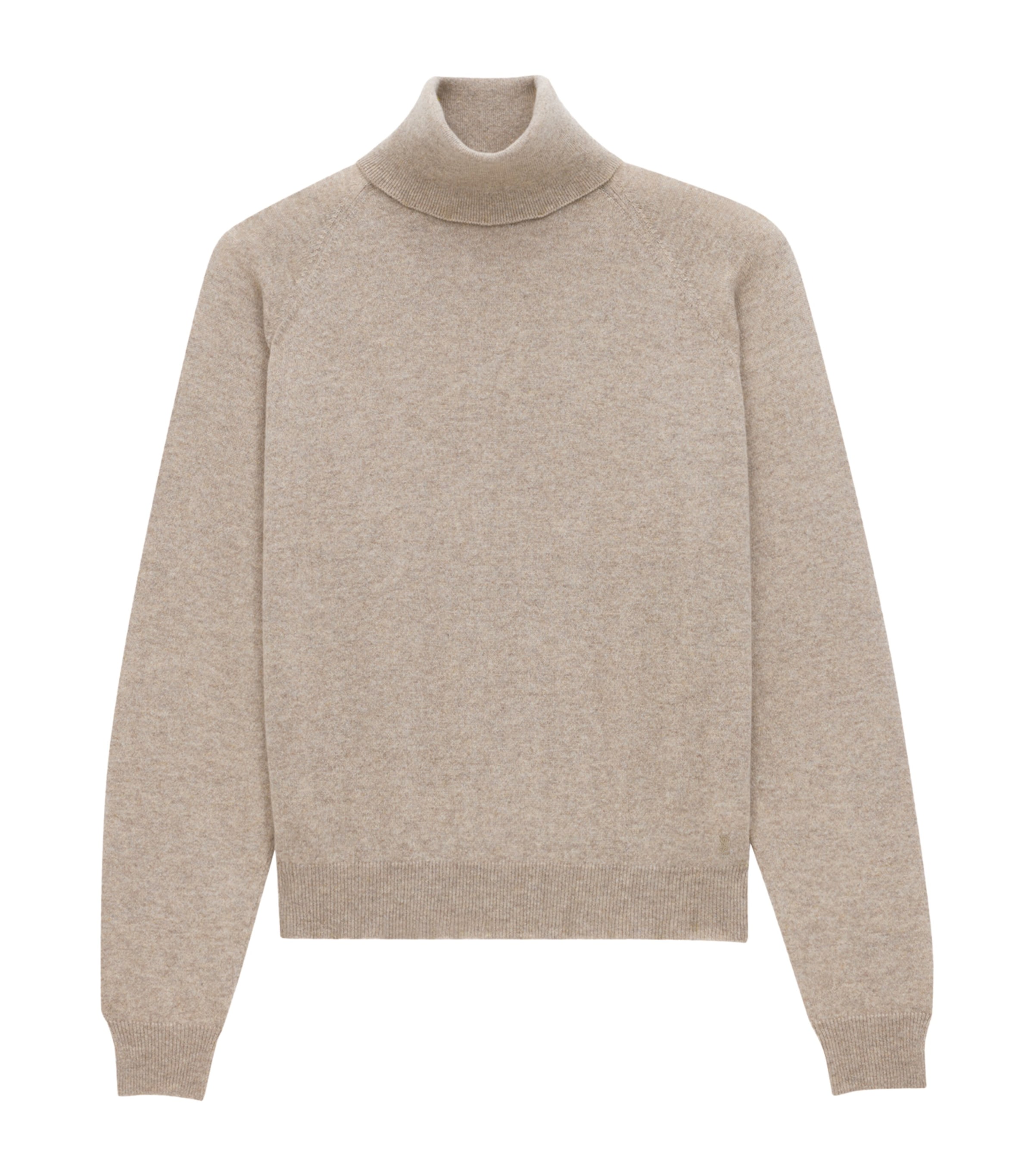 Saint Laurent Cashmere Rollneck Sweater In Beige