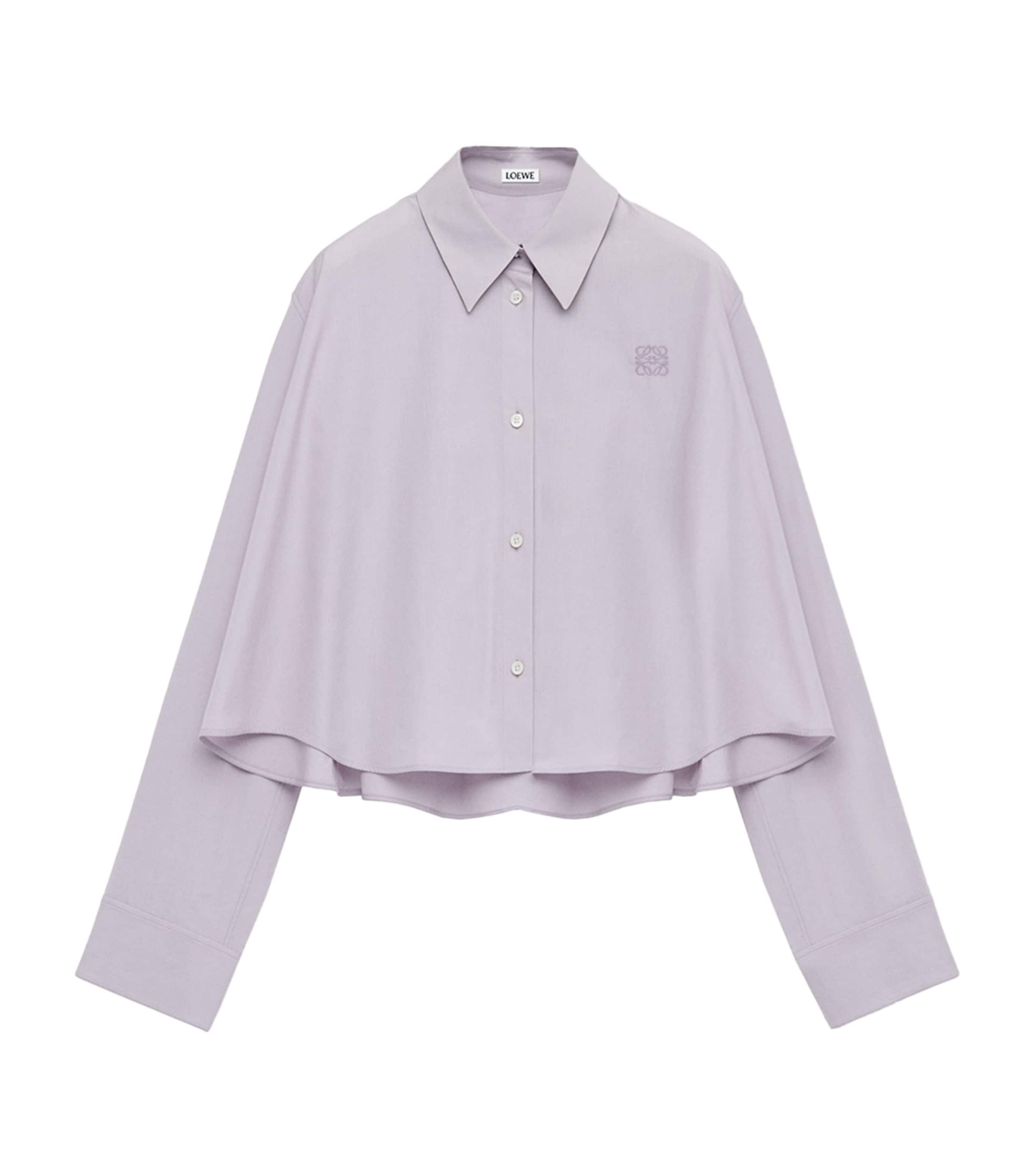 Loewe Anagram Trapeze Cropped Shirt In Purple