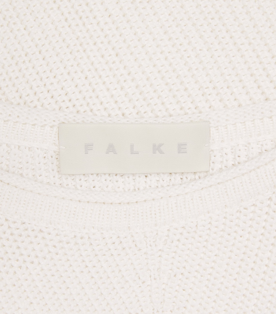 Falke Womens Textured Boat-Neck Midi Dress Off White Image 6