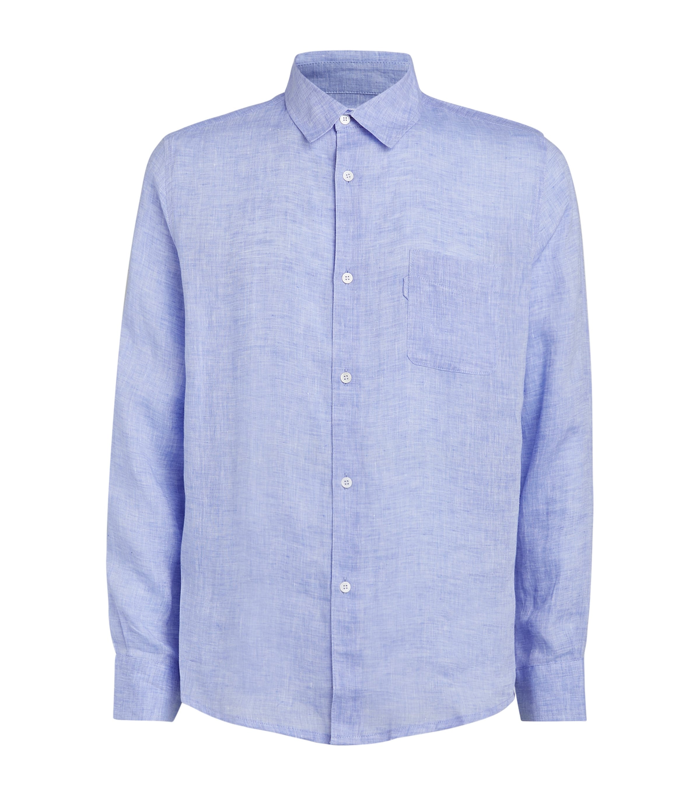 Shop Derek Rose Linen Shirt In Blue