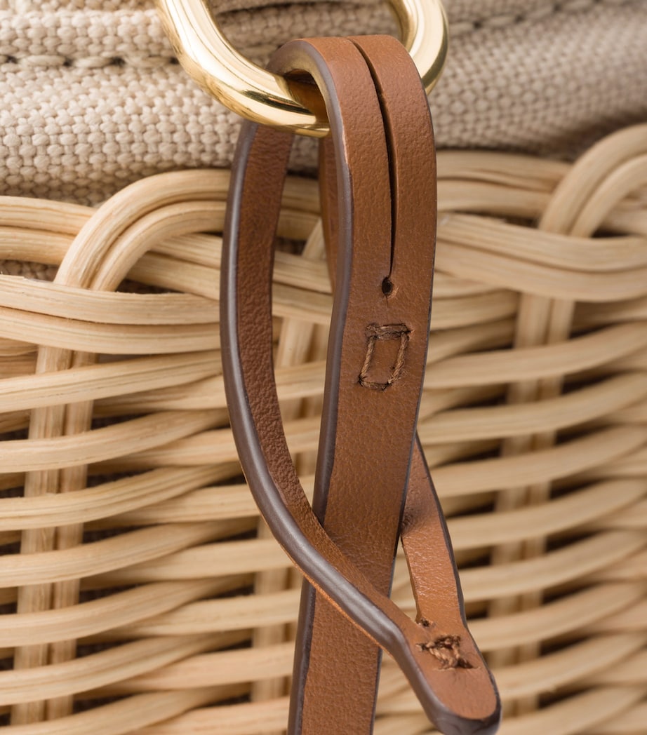 Prada Small Wicker Top-Handle Bag Neutral Image 7