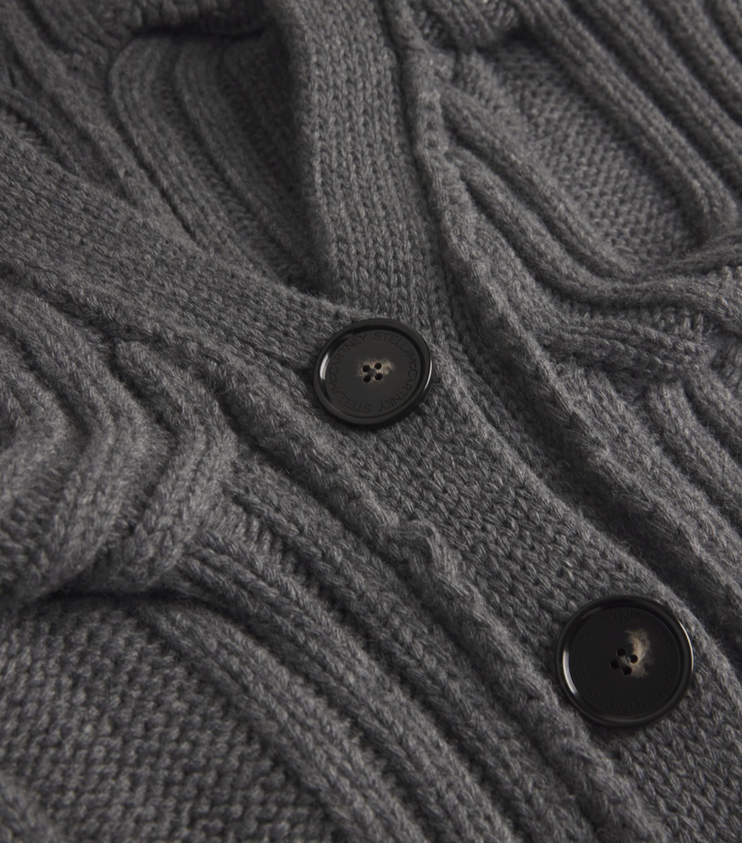 Stella McCartney Womens Virgin Wool Falabella Cardigan Dgrey Melange Image 5