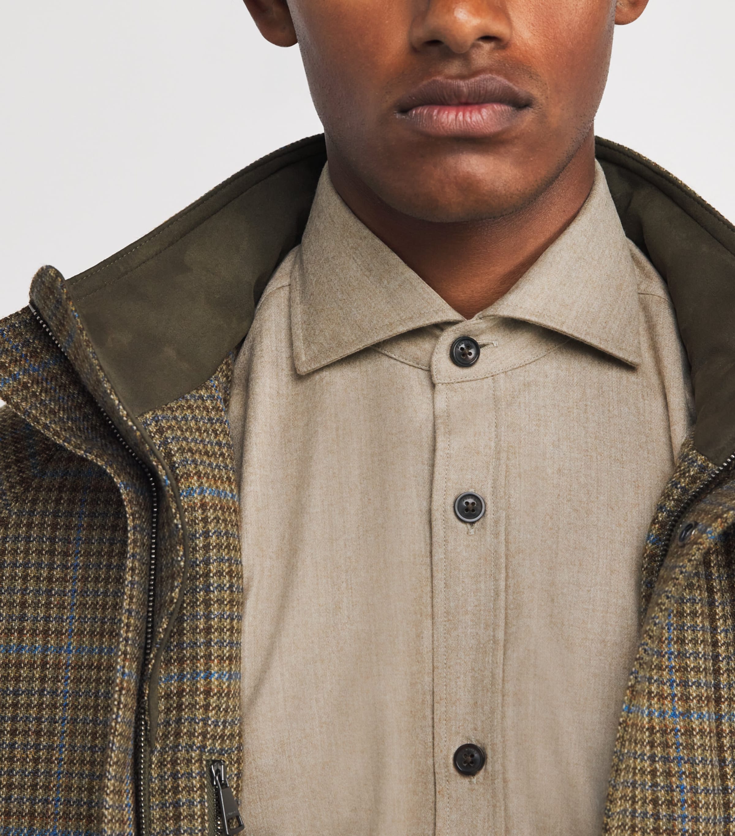 Virgin Wool-Cashmere Flannel Shirt STONE Image 6