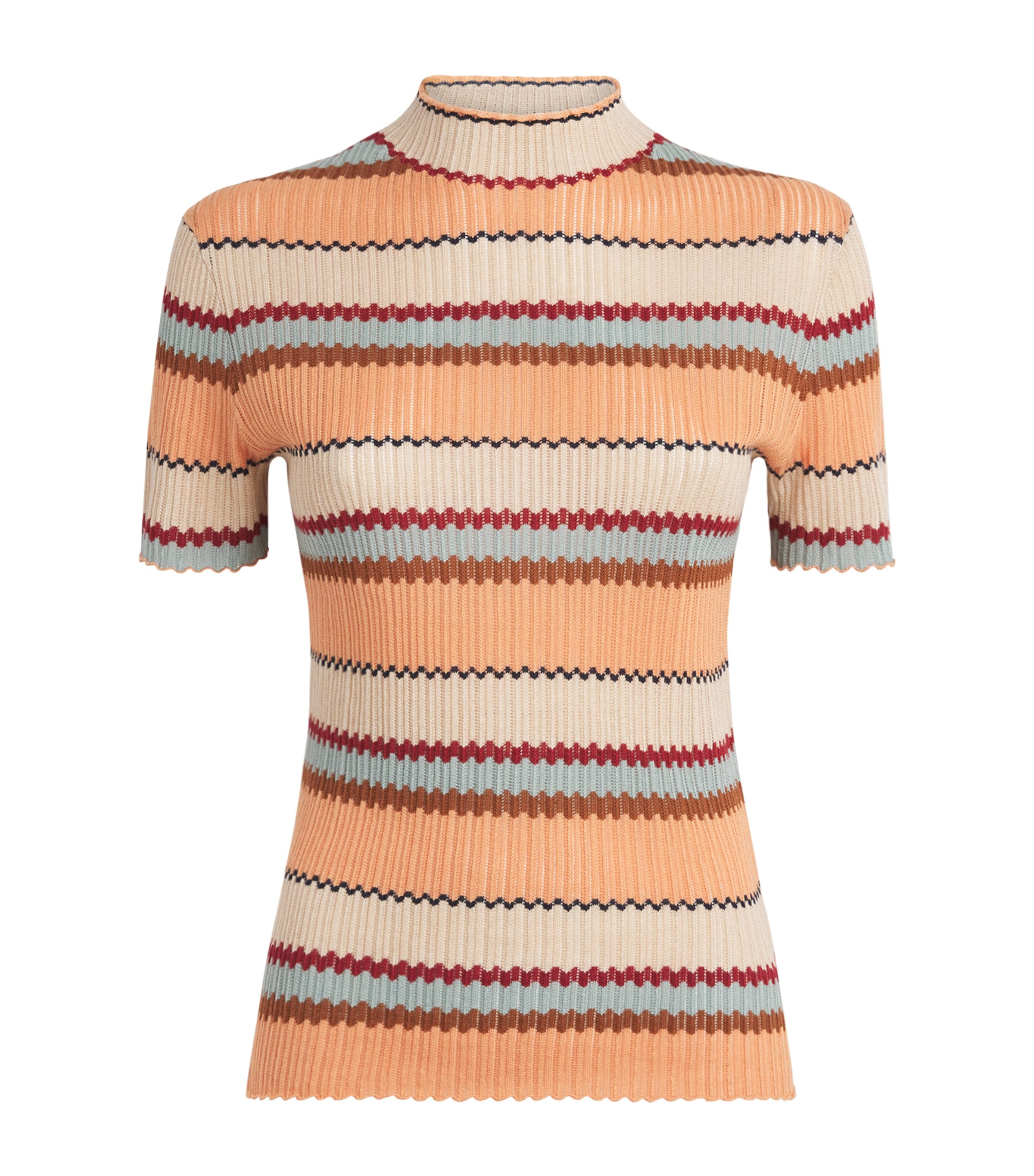 Guest In Residence Womens Linen-Silk Stripe Palazzo T-Shirt Nectar Combo Nctrco Image 1