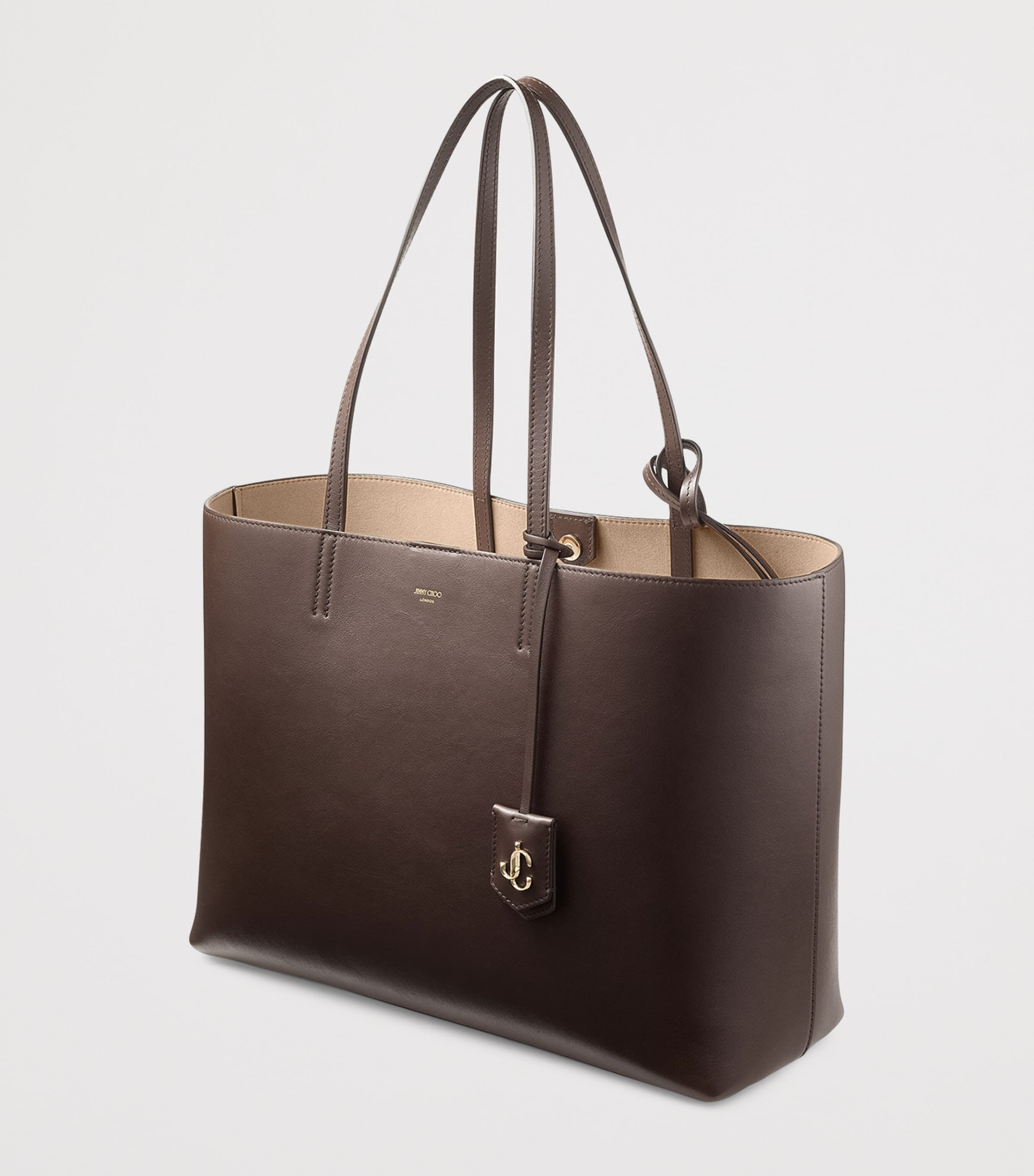 Nine2Five East-West Leather Tote Bag CHOCOLATE/LIGHT GOLD Image 2