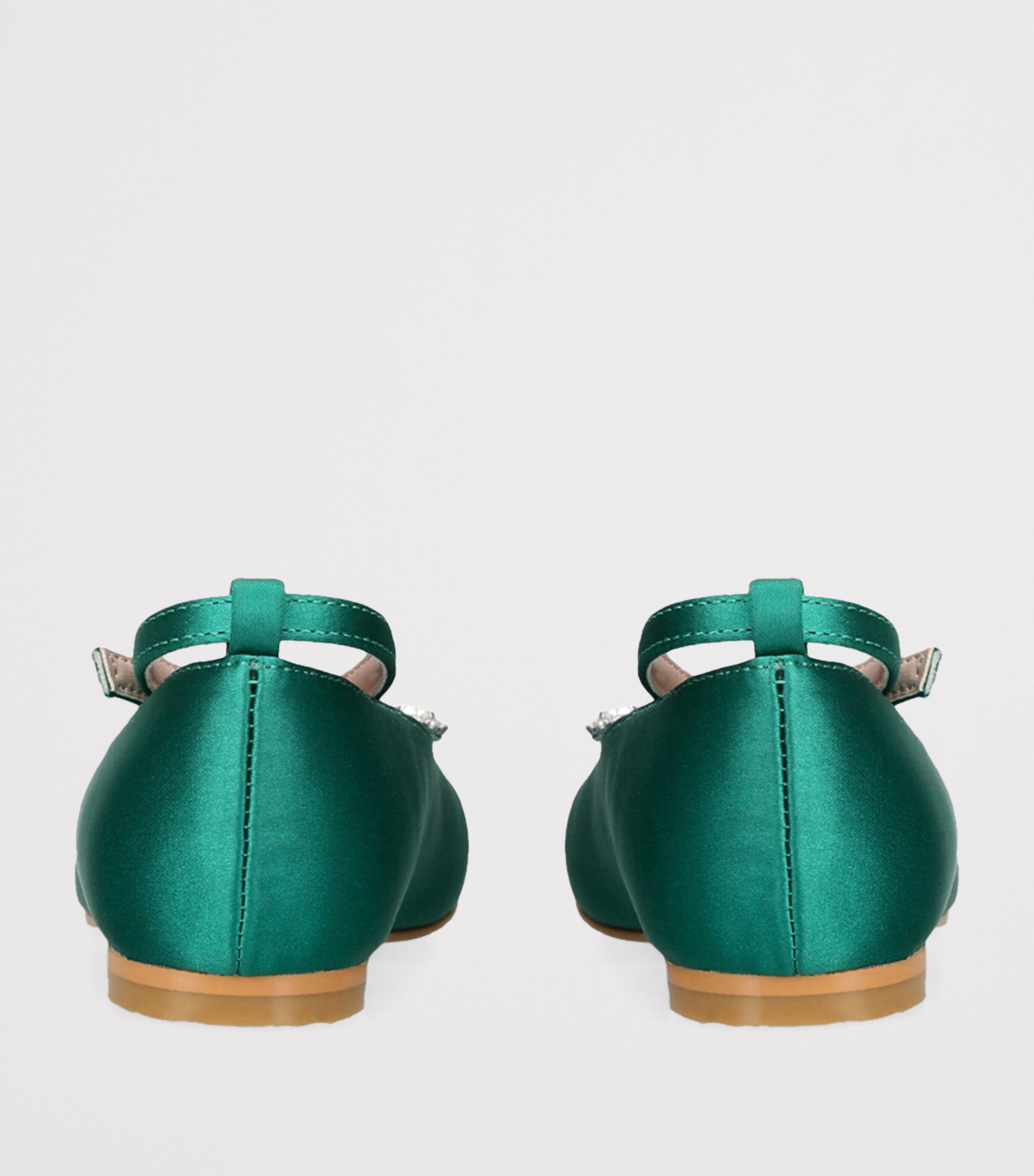 Satin Angelina Ballet Flats GREEN Image 2