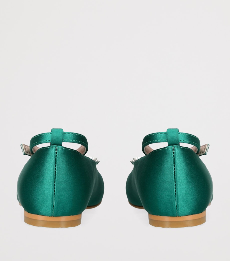 Satin Angelina Ballet Flats GREEN Image 2