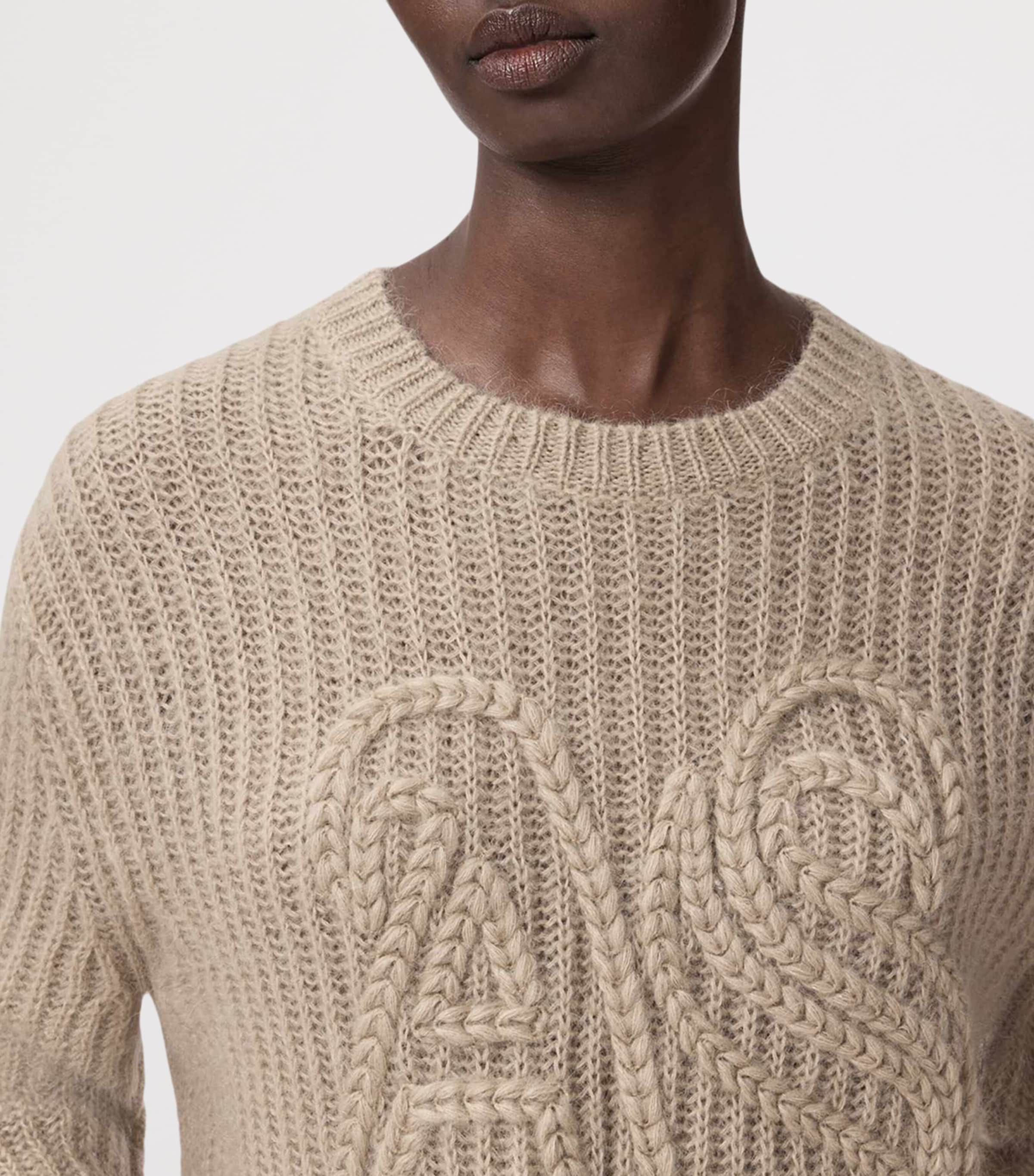 Wool-Blend Chain Sweater BARLEY WHITE Image 6