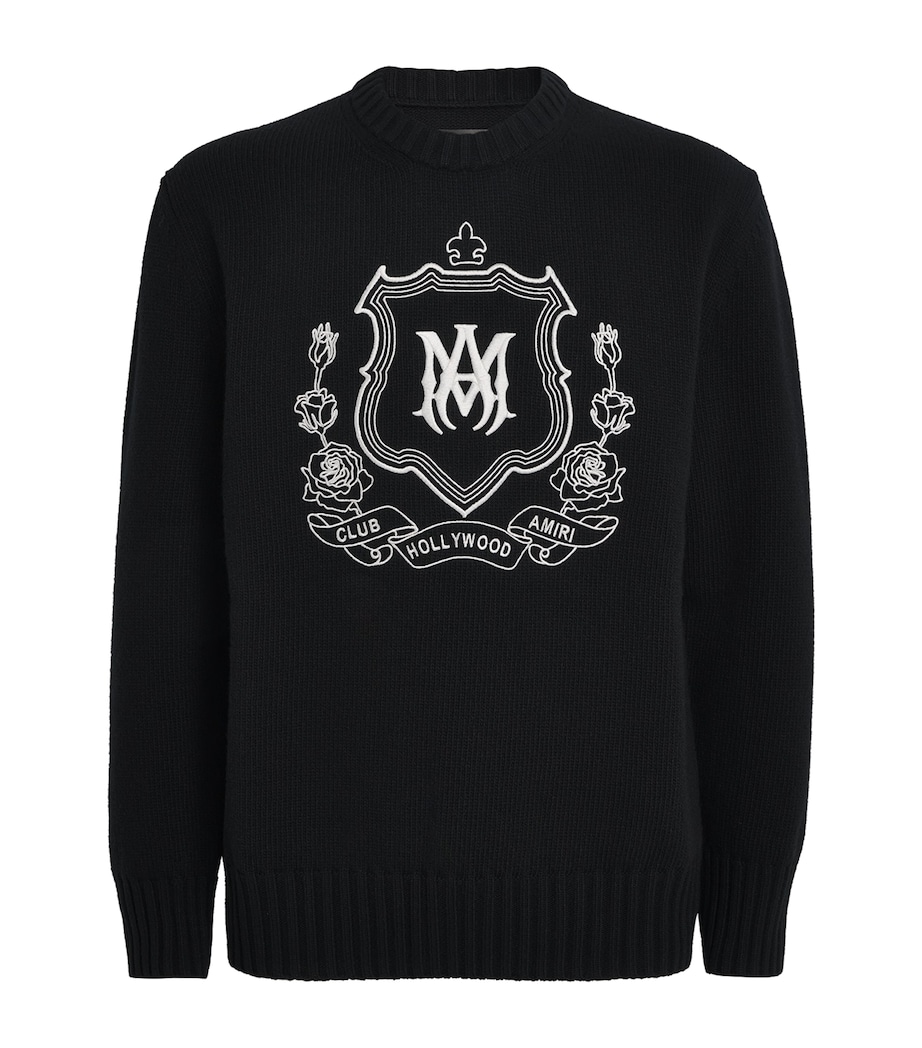 Wool Crest Logo Sweater BLACK Image 1