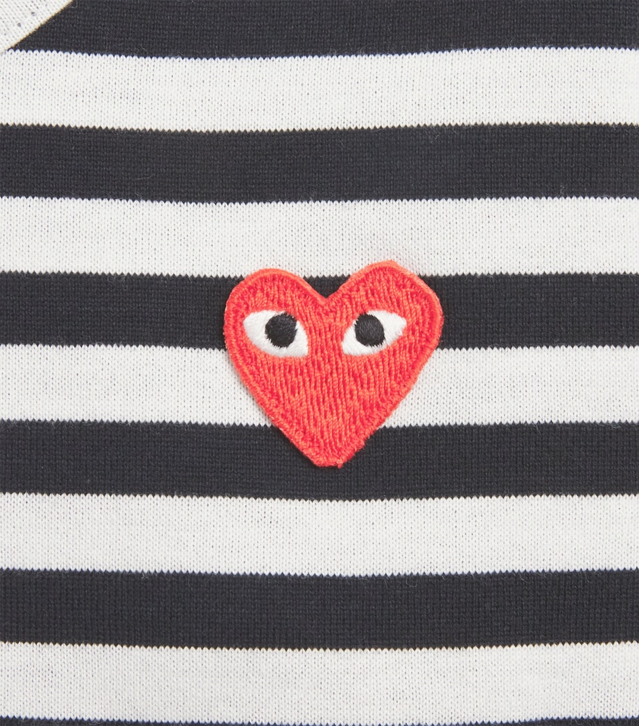 Comme Des Garçons Cotton Stripe Heart Logo T-Shirt (2-6 Years) Image 3