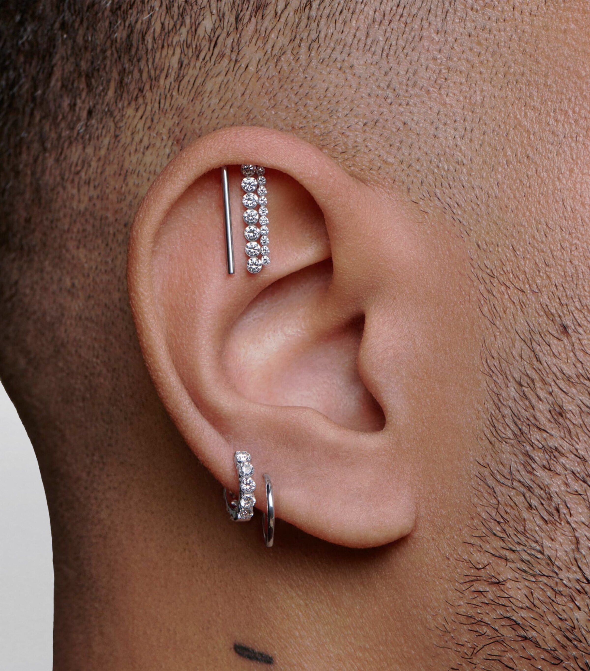 Maria Tash White Gold Single Hoop Earring Harrods MK