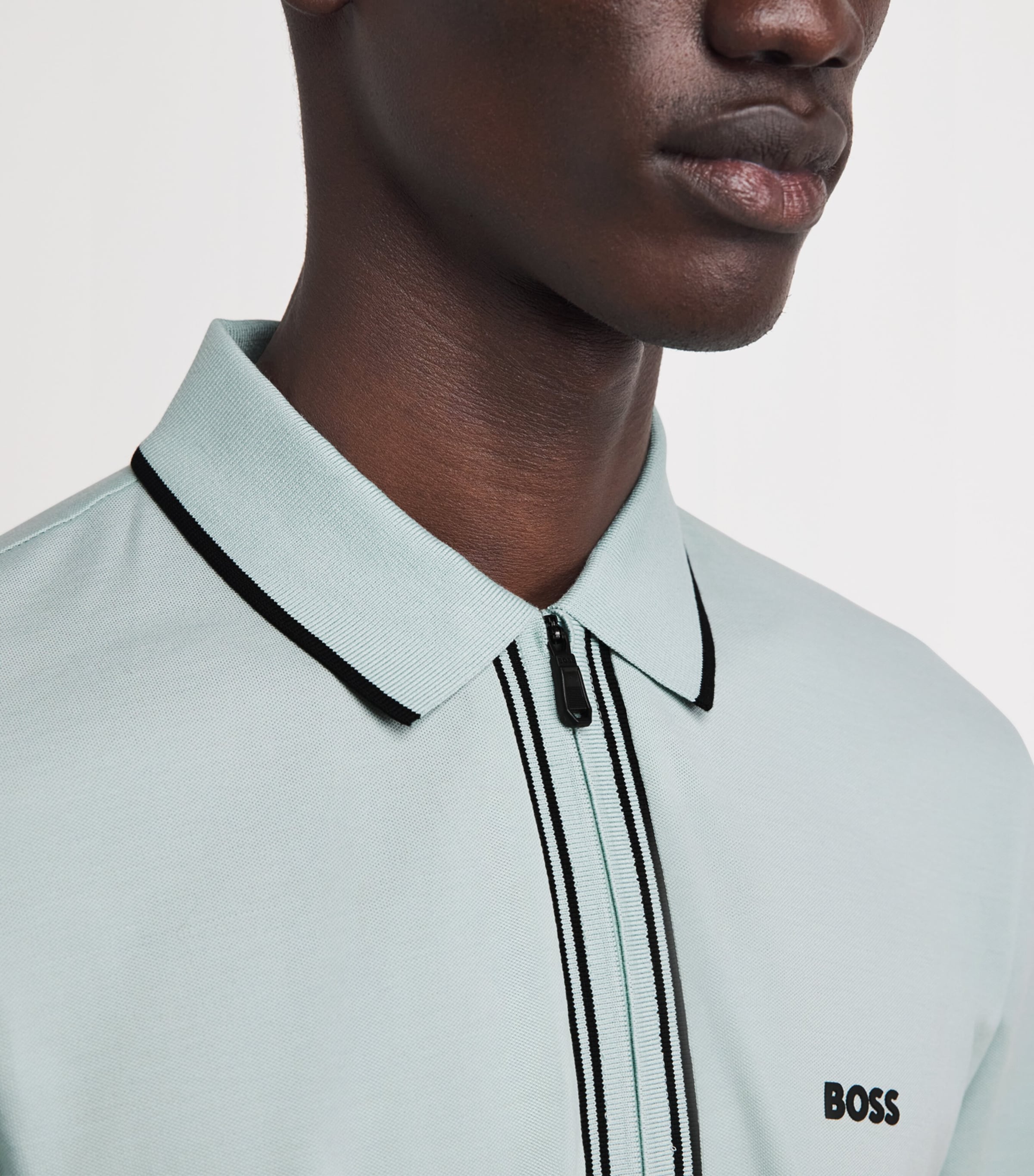 BOSS Mens Stretch-Cotton Logo Polo Shirt Image 3