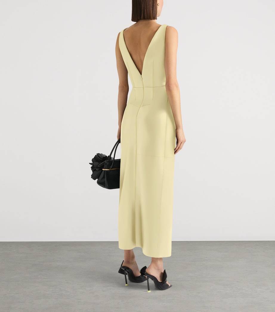 Givenchy Womens Lambskin Gathered Maxi Dress Pale Yellow Image 3