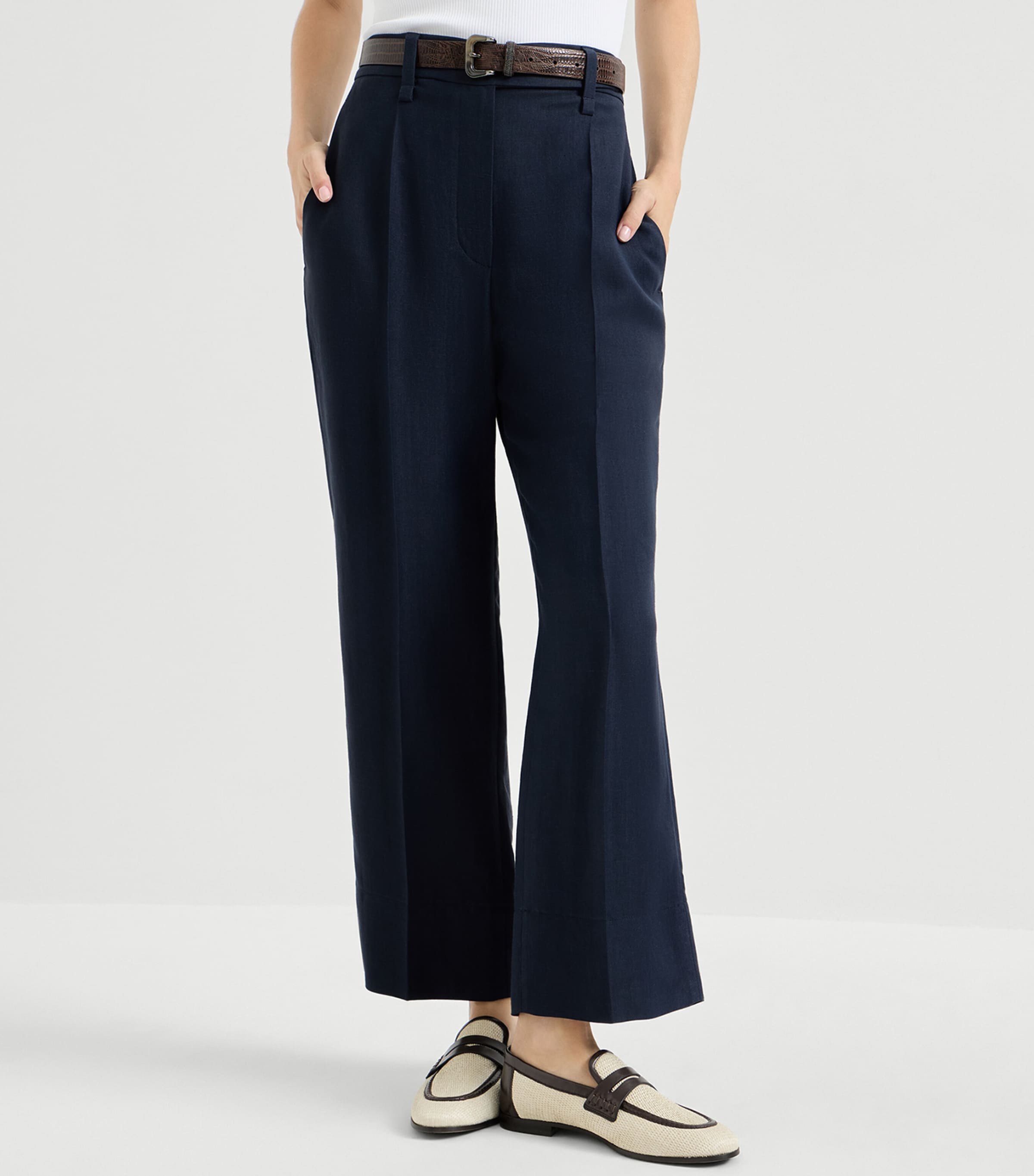 Twill Monili-Trim Trousers C4224 Image 3
