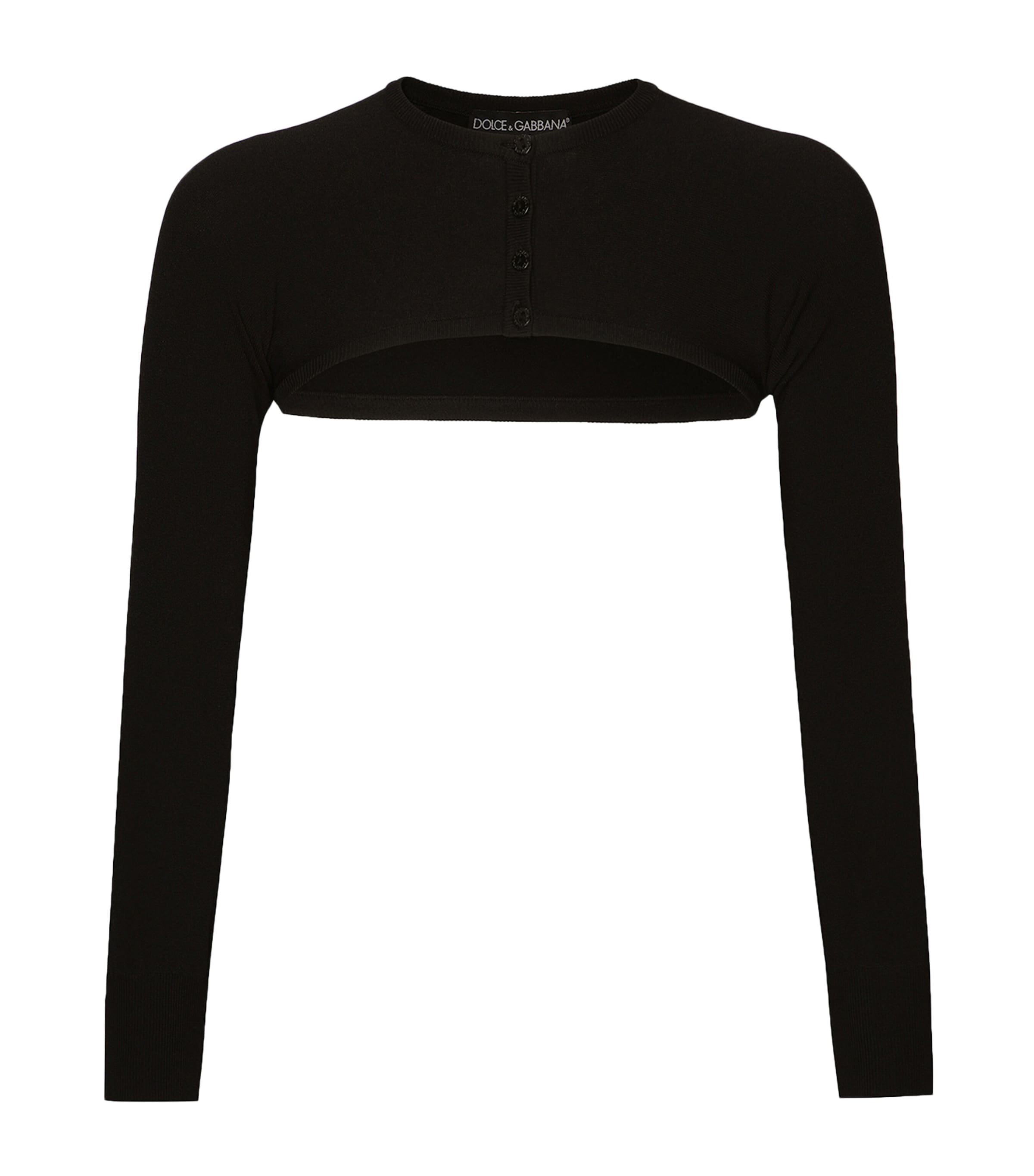 Dolce & Gabbana Black Black Cropped Cardigan