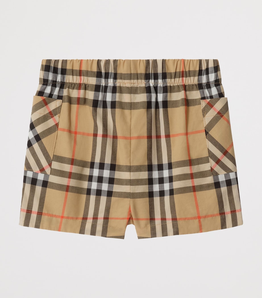 Burberry Kids Cotton Check Shirt and Shorts Set (6-36 Months) Sand Ip Check Image 4