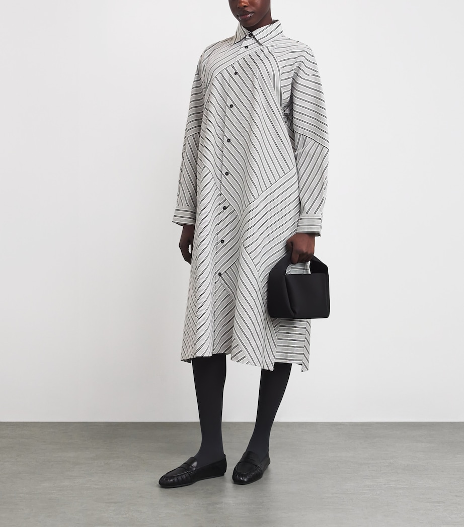 Stripe A-Line Midi Shirt Dress BLKSTRIPE Image 2
