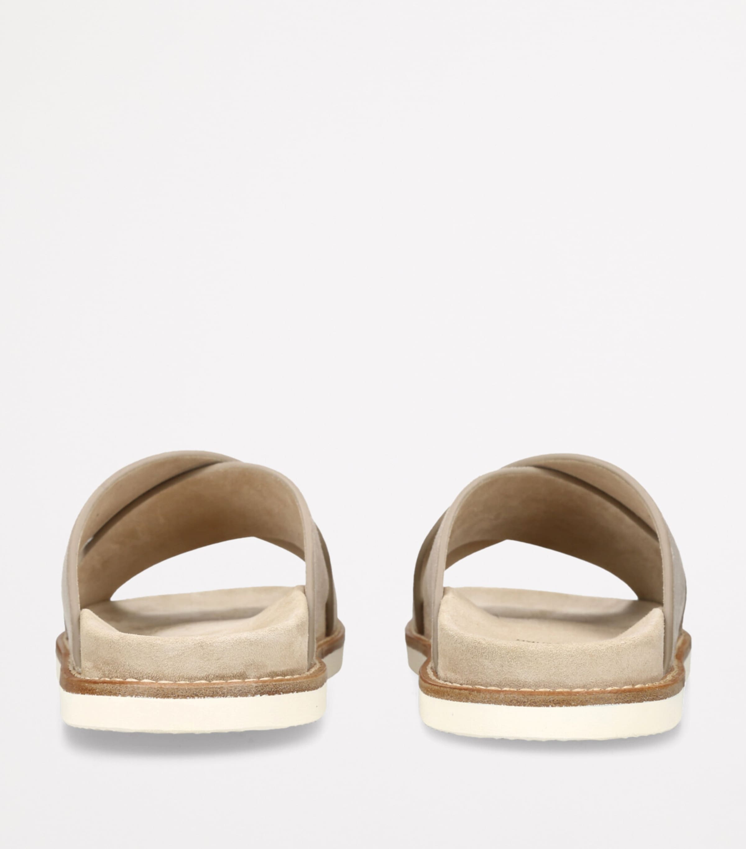 Suede Crossover Sandals BEIGE Image 2