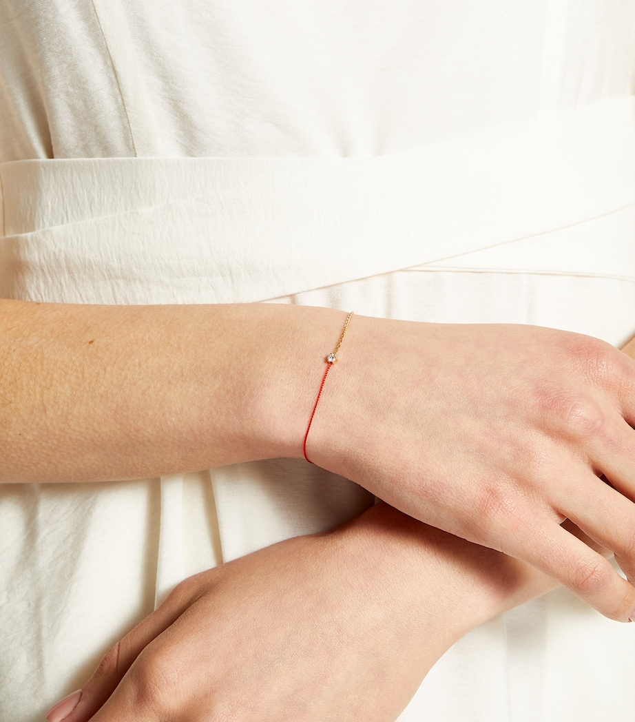 Yellow Gold and Diamond Absolu Thread Bracelet RED Image 7