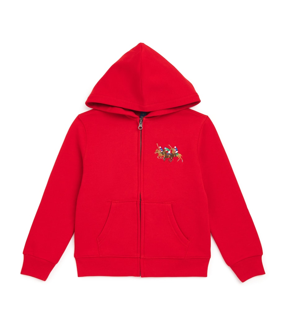 Cotton-Blend Triple Pony Hoodie (6-14 Years) RED Image 1