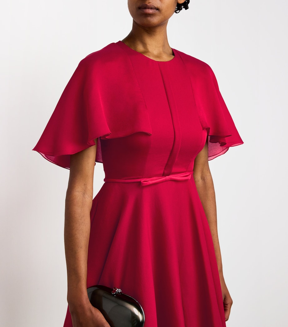 Silk Belted Mini Dress 6759 RED Image 4