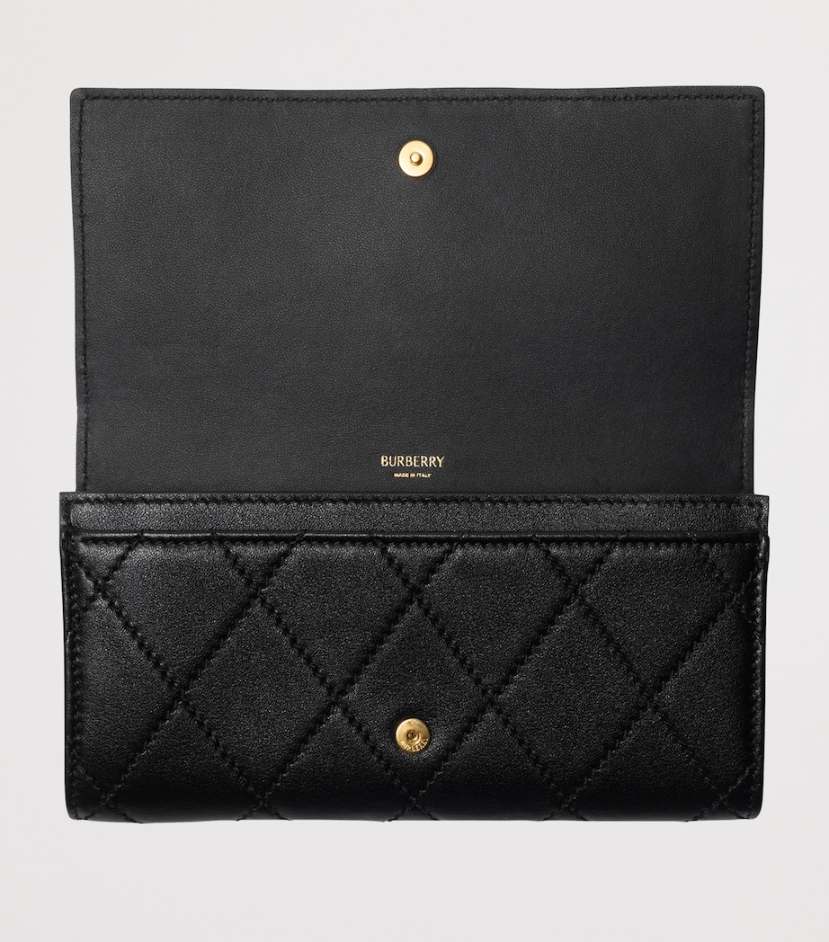 Leather Quilted Wallet BLACK Image 2