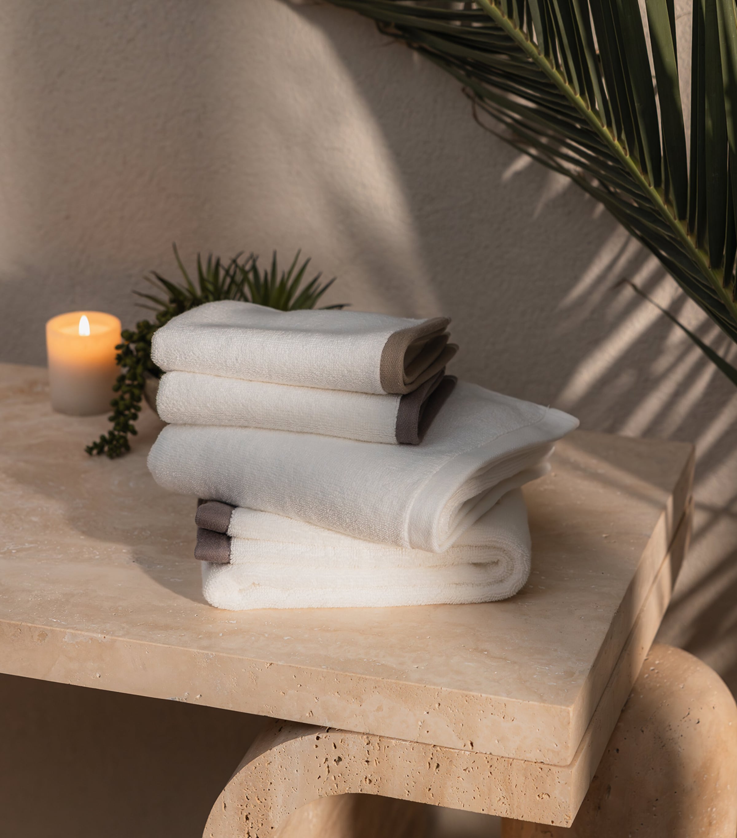 Hamam Organic Cotton Vesta Guest Towel (30cm x 40cm) White/vapour Image 2