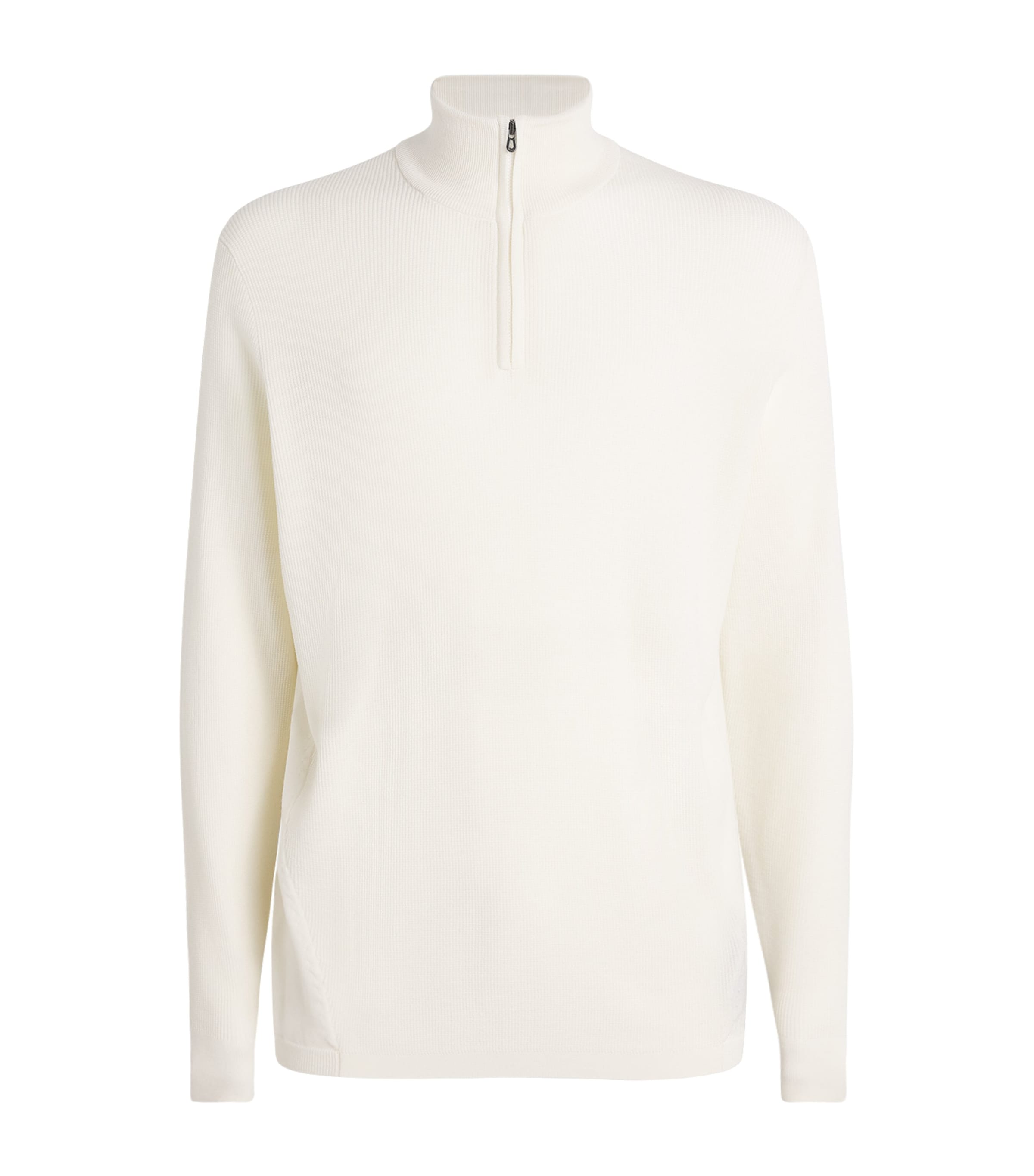 Sease Mens Virgin Wool Quarter-Zip Sweatshirt White Image 1