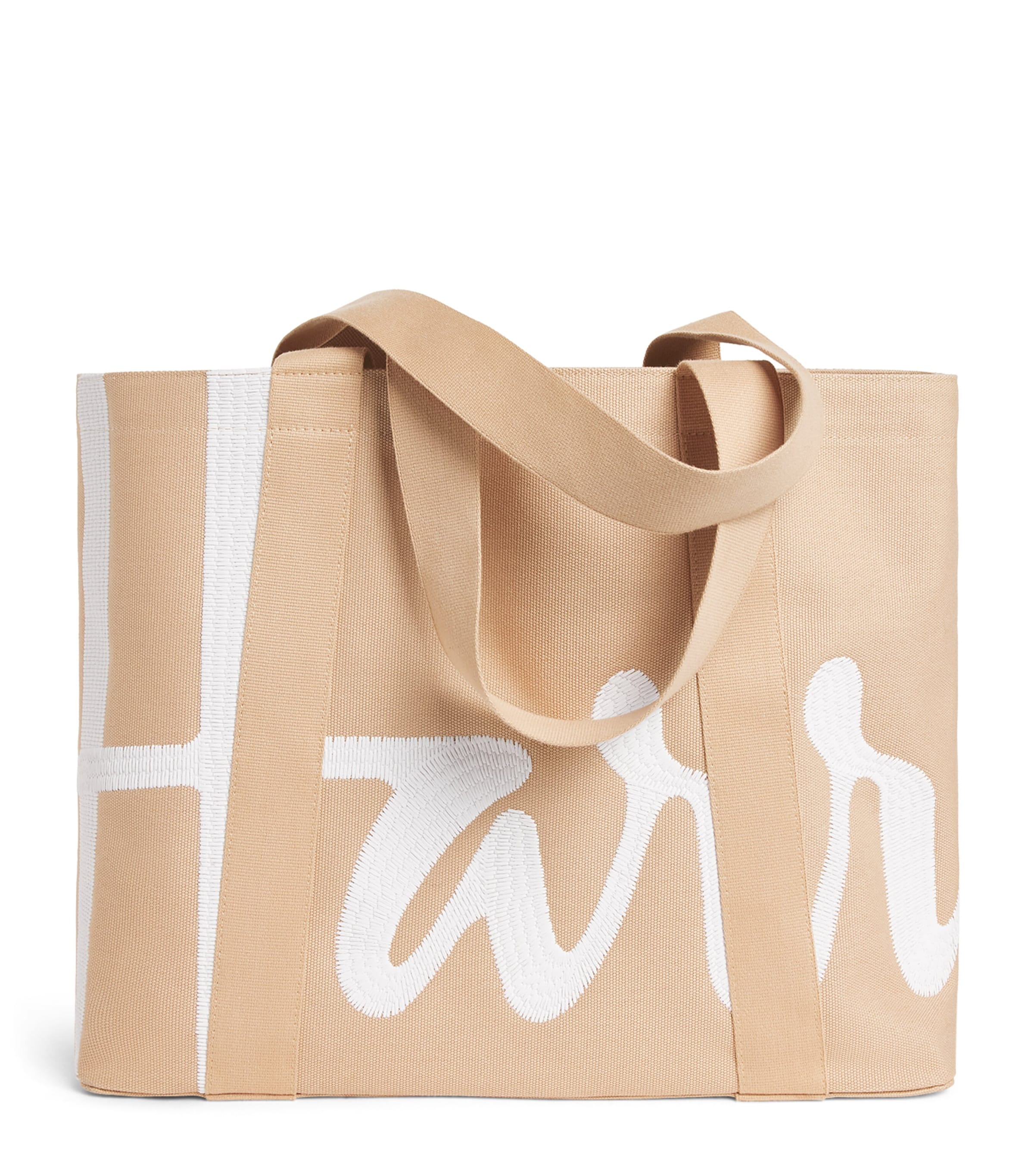 Harrods Medium Logo Tote Bag Neutral Image 1