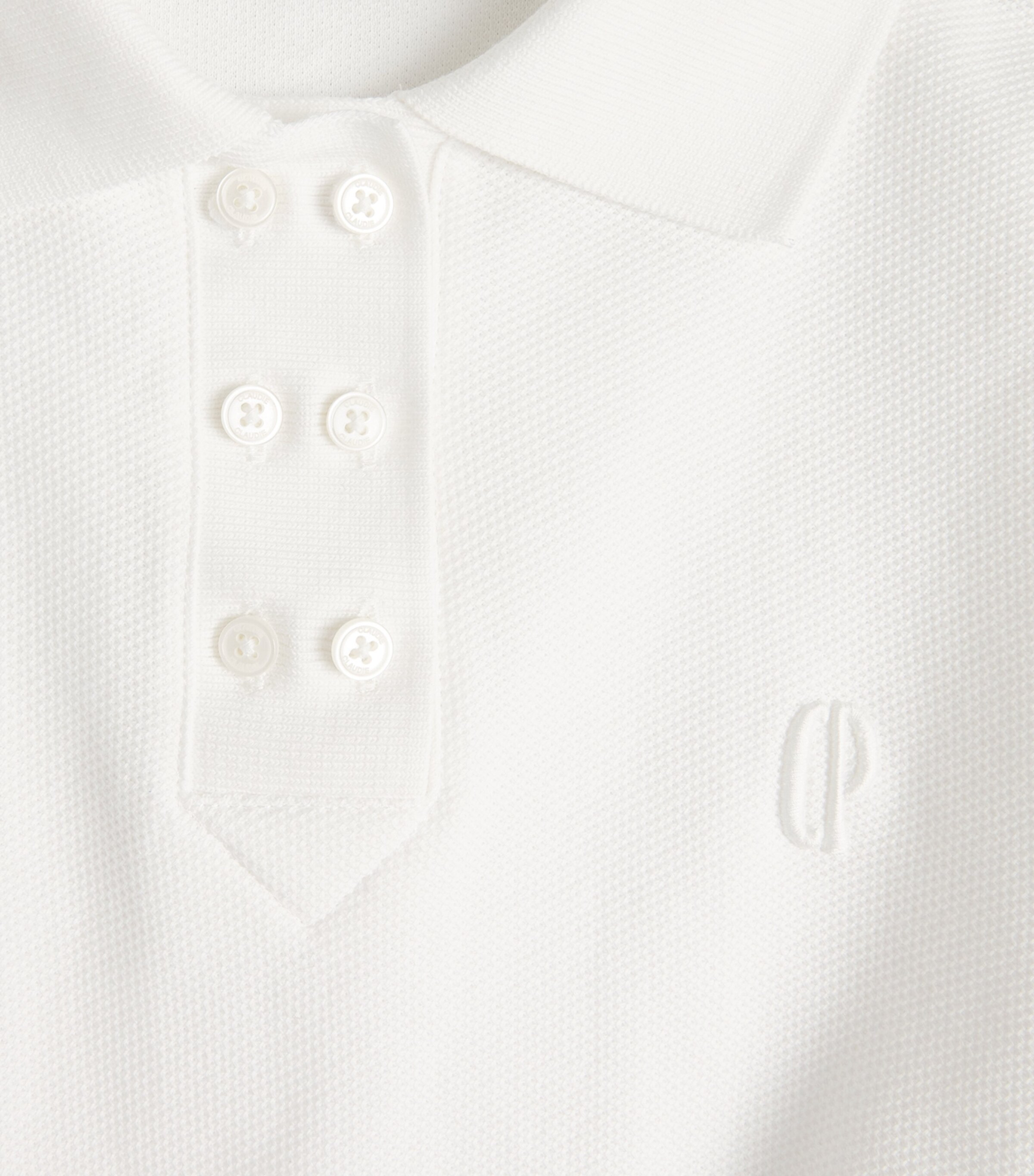 Claudie Pierlot Womens Piqué Cotton Polo Shirt Ecru Image 6