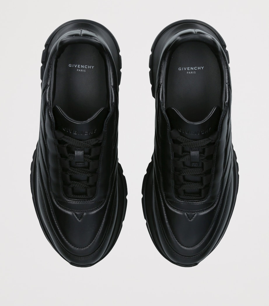 Padded Leather Sneakers BLACK Image 4