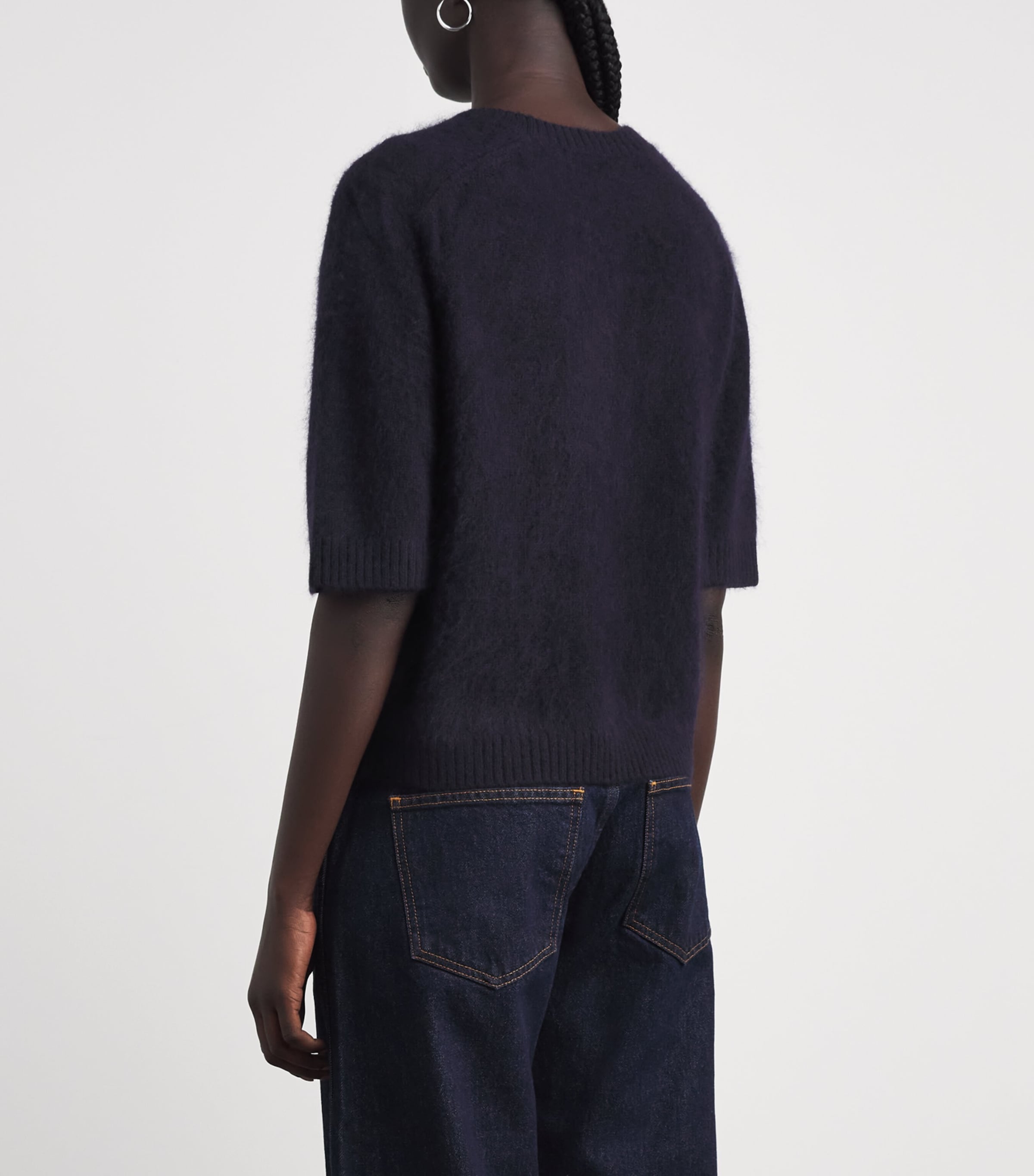 Maje Womens Brooch-Detail Sweater Navy Image 5