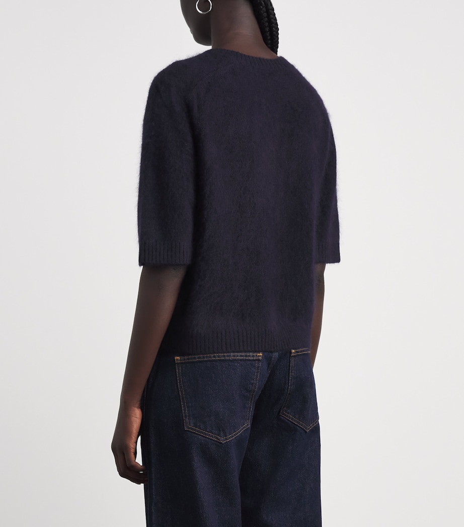 Maje Womens Brooch-Detail Sweater Navy Image 5