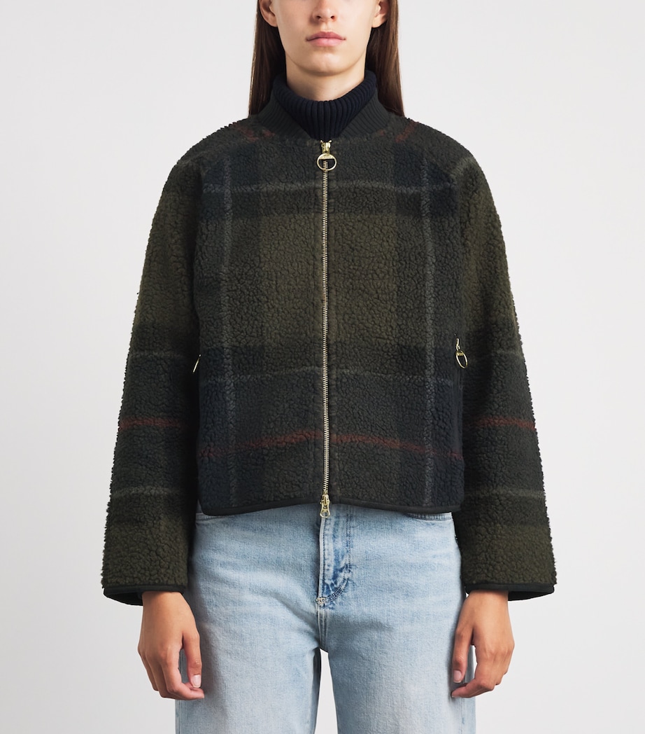Barbour Womens Fleece Kirklees Jacket Shadow Clasc Tartan Image 4