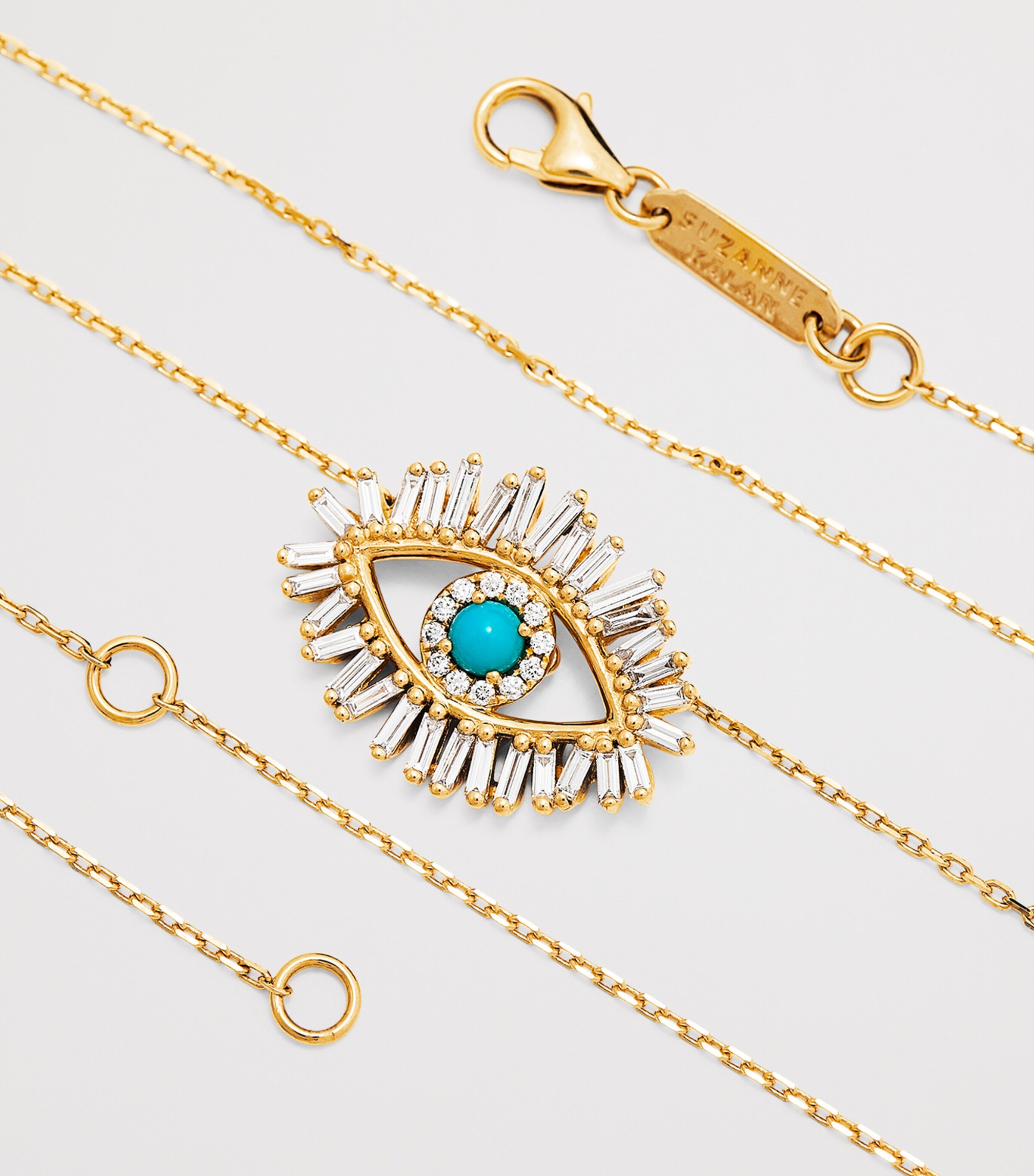 Suzanne Kalan Yellow Gold, Diamond and Turquoise Midi Evil Eye Pendant Necklace Yg/turq Image 5