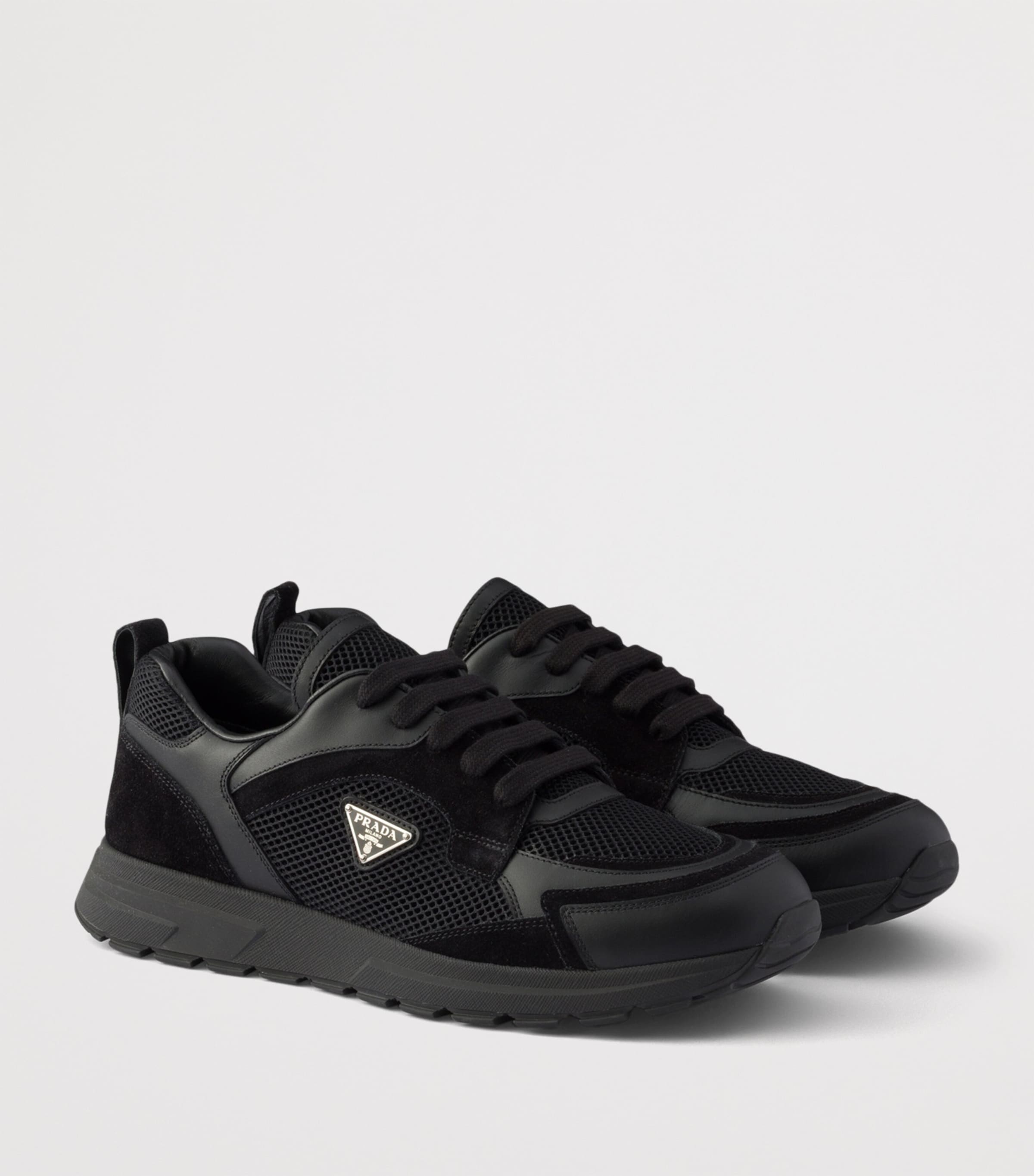 Prada Re-Nylon and Leather Prax Sneakers Black Image 2
