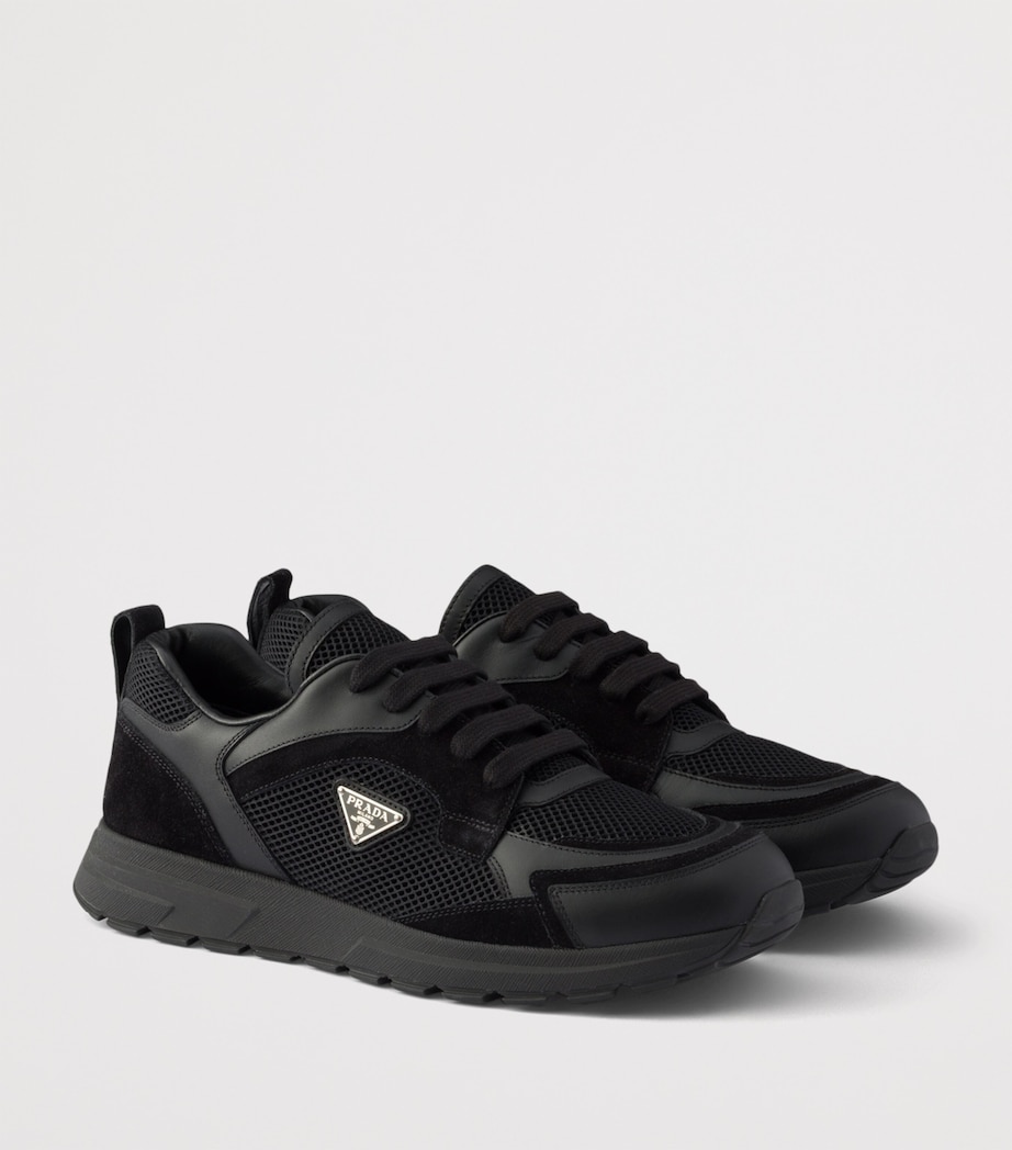 Prada Re-Nylon and Leather Prax Sneakers Black Image 2