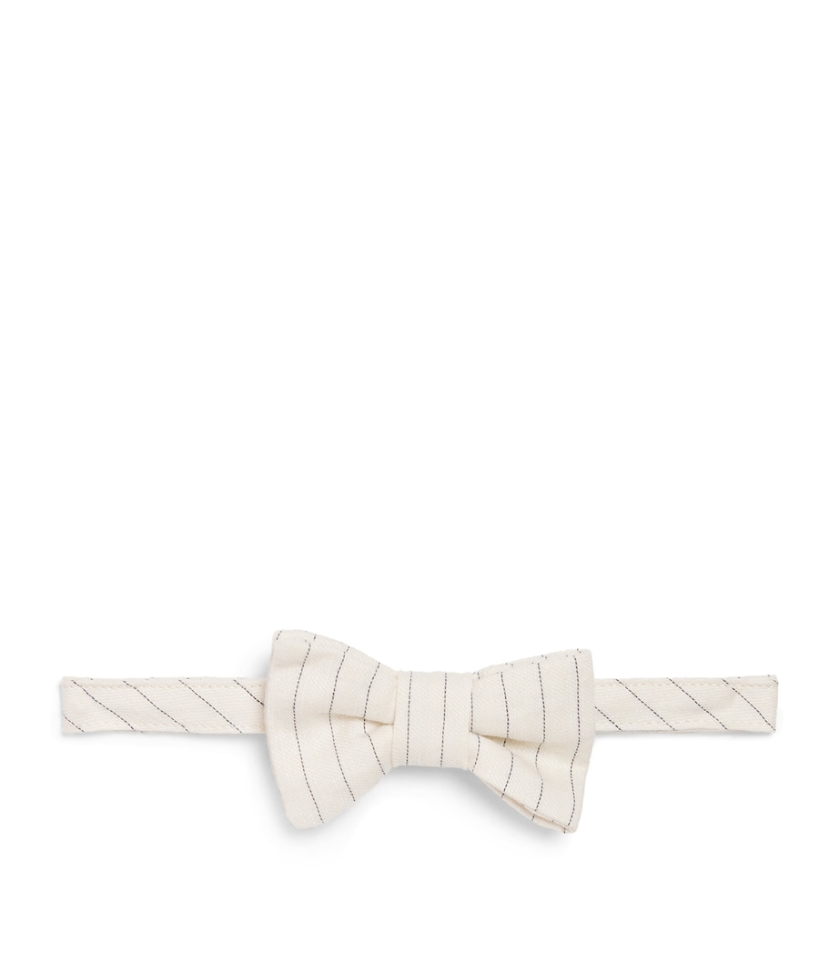 Cotton-Hemp Pinstripe Bow Tie 100 MILK Image 1