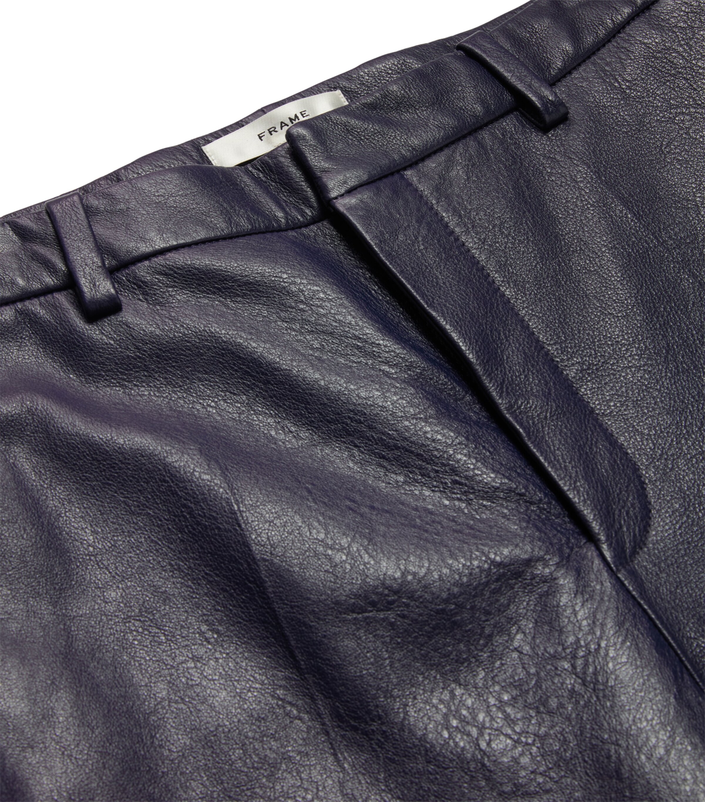 FRAME Womens The Leather Trousers Dark Indigo Image 2