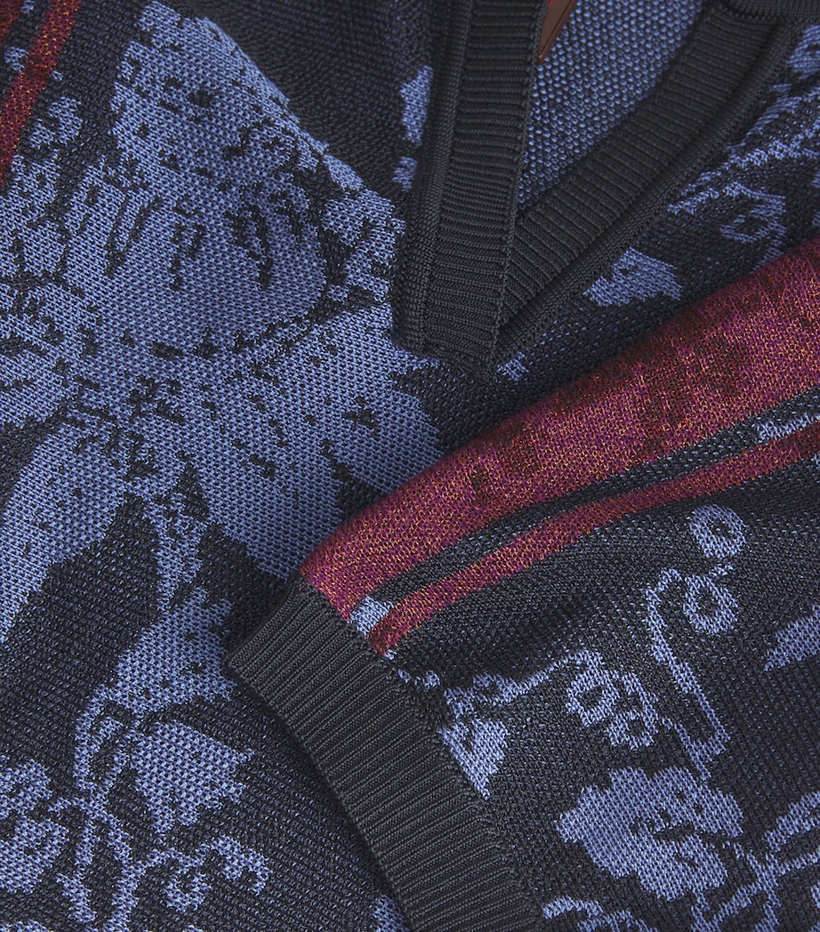 Etro Womens Jacquard Polo Shirt Image 5