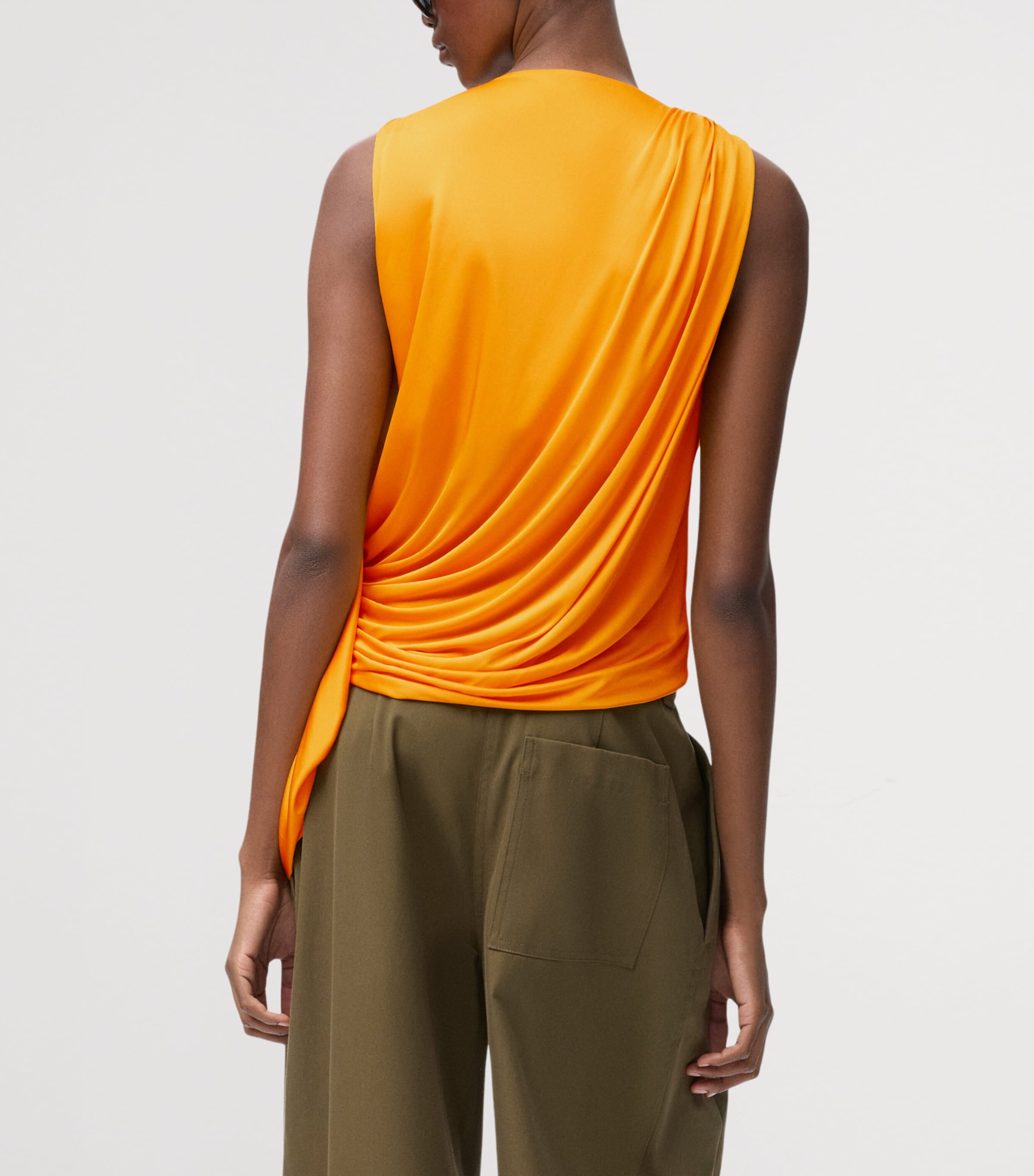 Draped Sleeveless Top DARK YELLOW Image 4